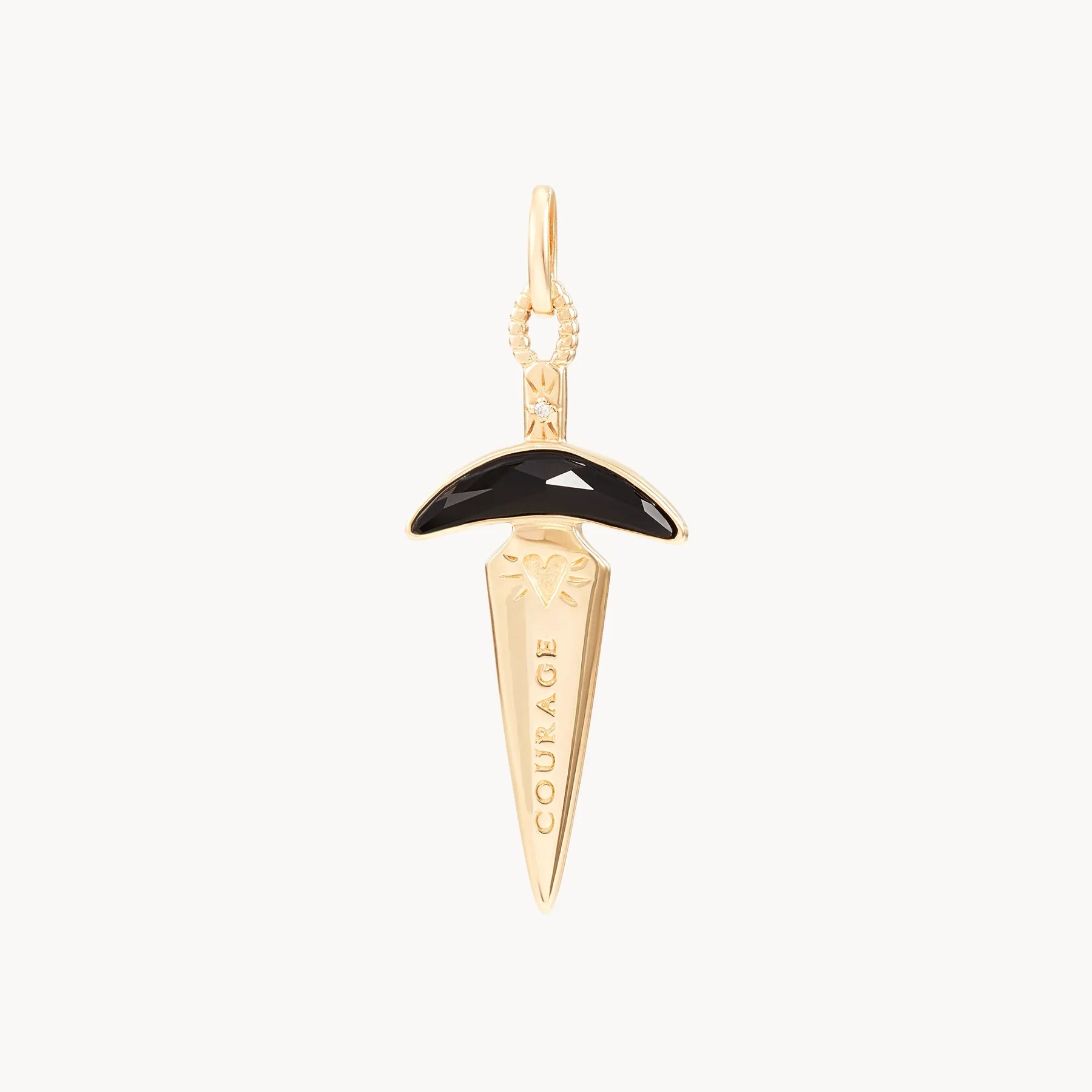 10K Gold Black Onyx Dagger Charm Pendant - Gothic Jewelry for Men & Women, Perfect for Necklaces, Bracelets & Alternative Fashion Accessories