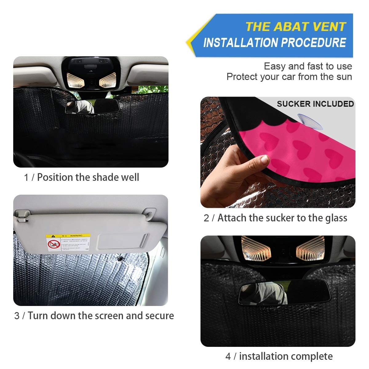 African Girl Pop Art Car Windshield Sunshade - UV Reflective Sun Visor Cover with Heart Glasses Design, Foldable & Retractable for Cars, Trucks & SUVs | Keep Cool & Protect from Sun Rays While Driving