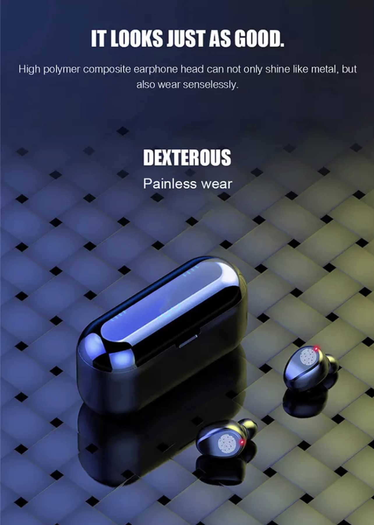 Wireless Bluetooth Earbuds F9 5.0 - IPX5 Waterproof Touch Control TWS Stereo Earphones for Sports, Running, Gym & Workout - Mini Stealth In-Ear Headphones for iPhone Android Phones