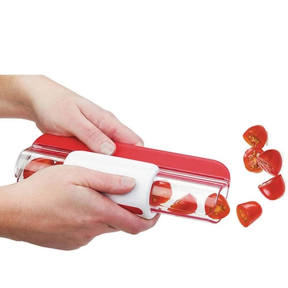 Progressive Zip Slicer for Tomatoes, Grapes & Cherry Tomatoes - Fast & Easy Kitchen Cutter for Fruits & Vegetables - Perfect for Salads, Meal Prep & Healthy Snacking