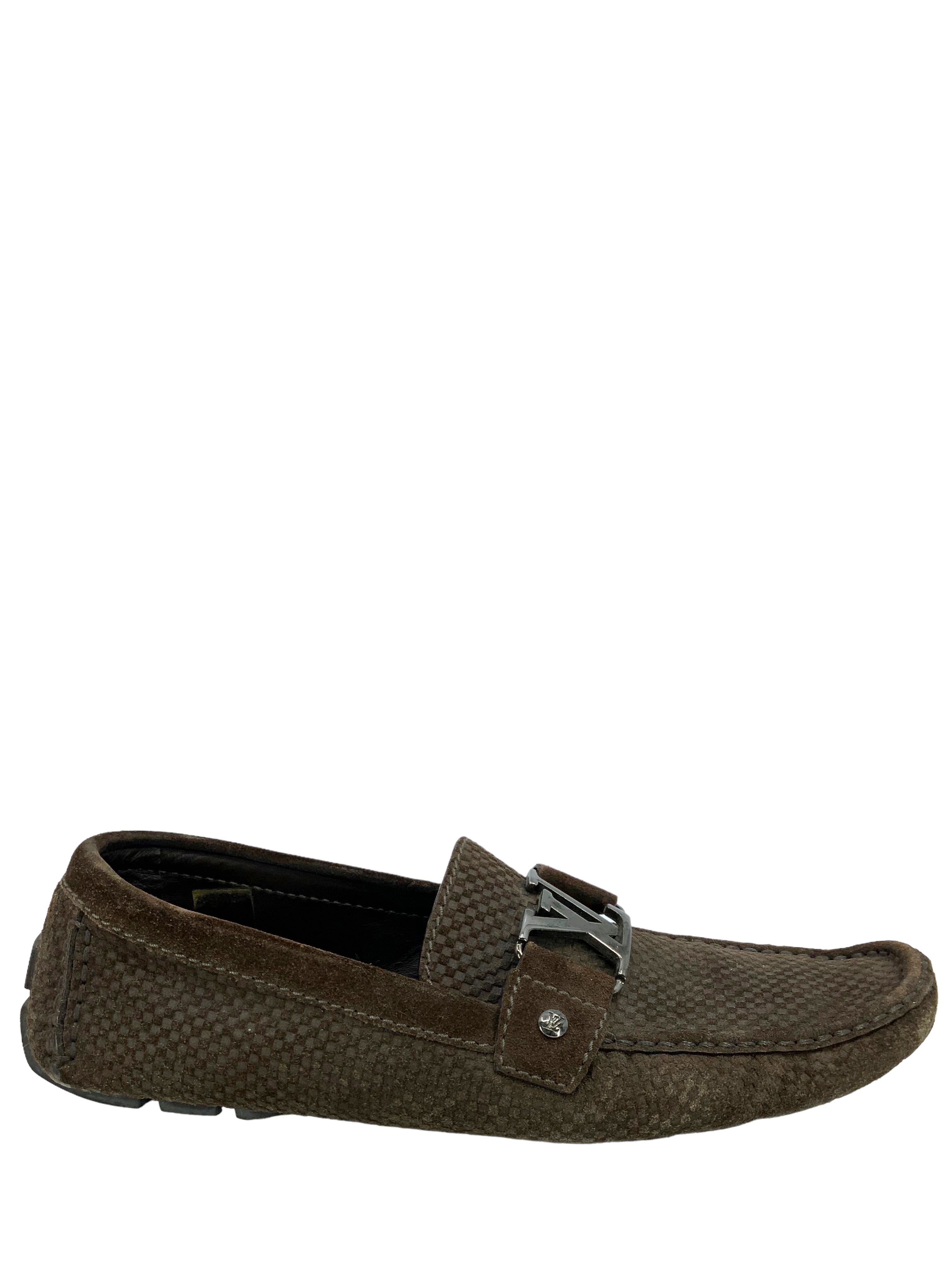 Louis Vuitton Monte Carlo Suede Men's Driving Loafers Size 8 - Premium Luxury Casual Shoes for Men, Comfortable Slip-On Loafers for Driving, Office & Weekend Outings