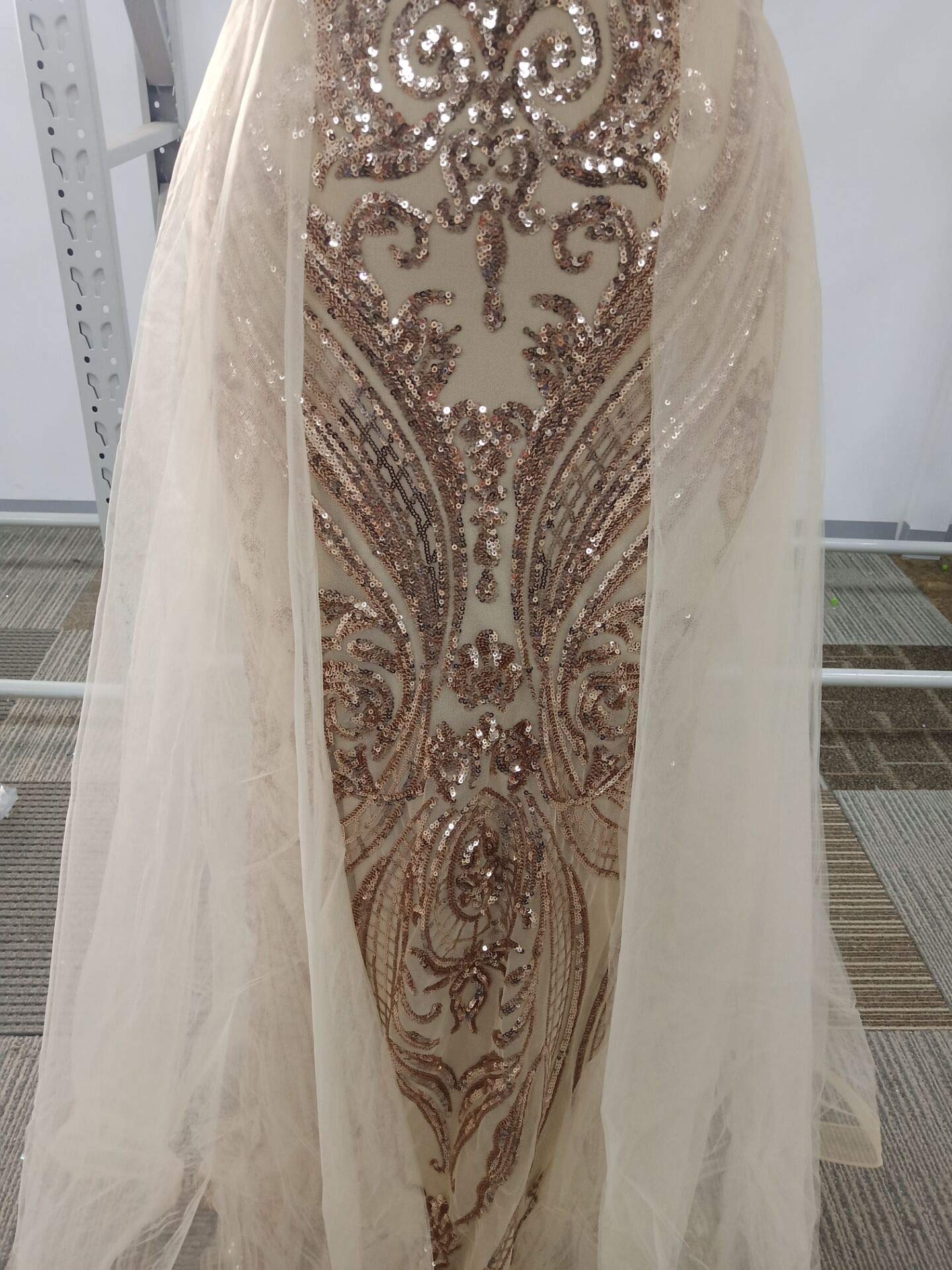 Sarahbridal Luxury Beaded Sequin Evening Gown - Elegant Tulle Applique Embroidery Prom Dress for Women 2024 | Perfect for Formal Events, Weddings & Red Carpet Occasions