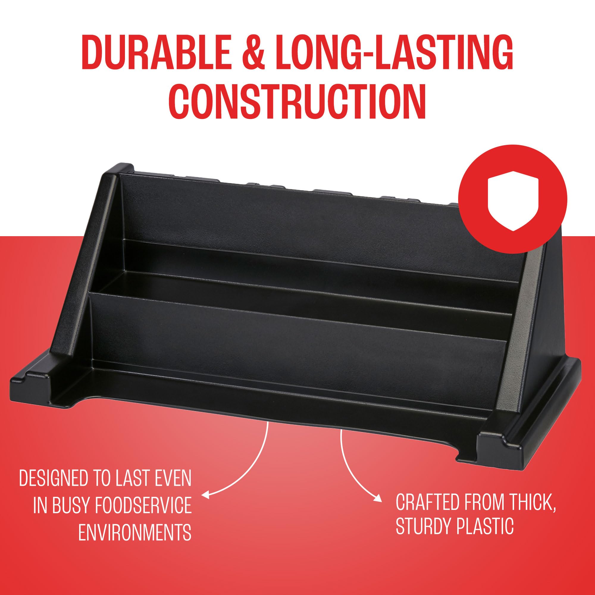 Cambro Versa Self Serve Condiment Bin - 8 Compartment Storage Organizer for Food & Coffee Condiments (Black) | Perfect for Restaurants, Cafes & Buffet Stations