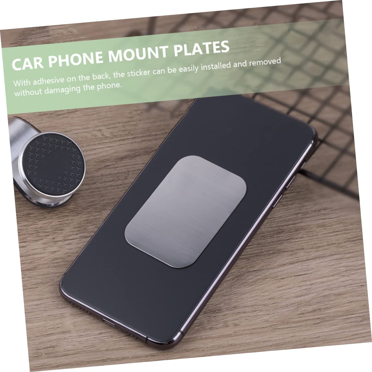 Strong Magnetic Phone Holder for Car - Universal Metal Plate for Phone Case, Phone Magnet & Car Mount Sticker - Perfect for Hands-Free Driving & GPS Navigation