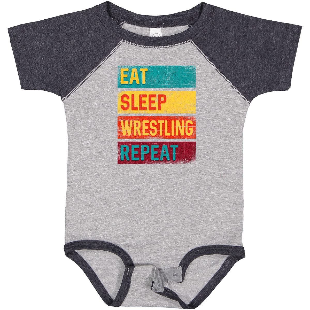 Inktastic Eat Sleep Wrestling Repeat Baby Bodysuit - Soft Cotton Infant Onesie for Wrestling Fans - Perfect for Gifts, Playtime & Sports Events