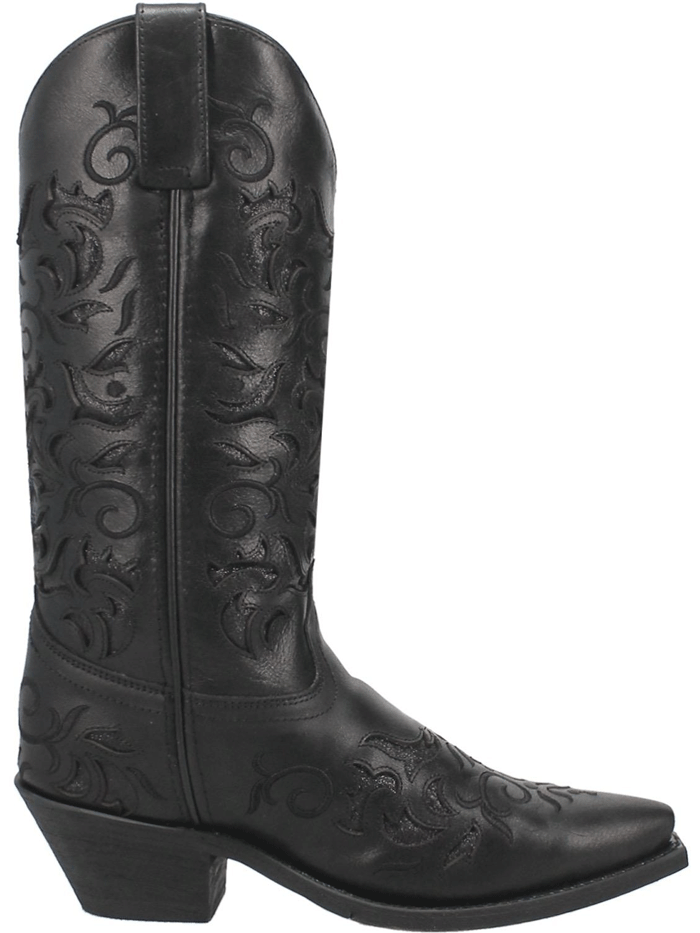 Laredo 52450 Women's Night Sky Leather Boots - Black Western Cowgirl Boots for Country Dancing & Night Out