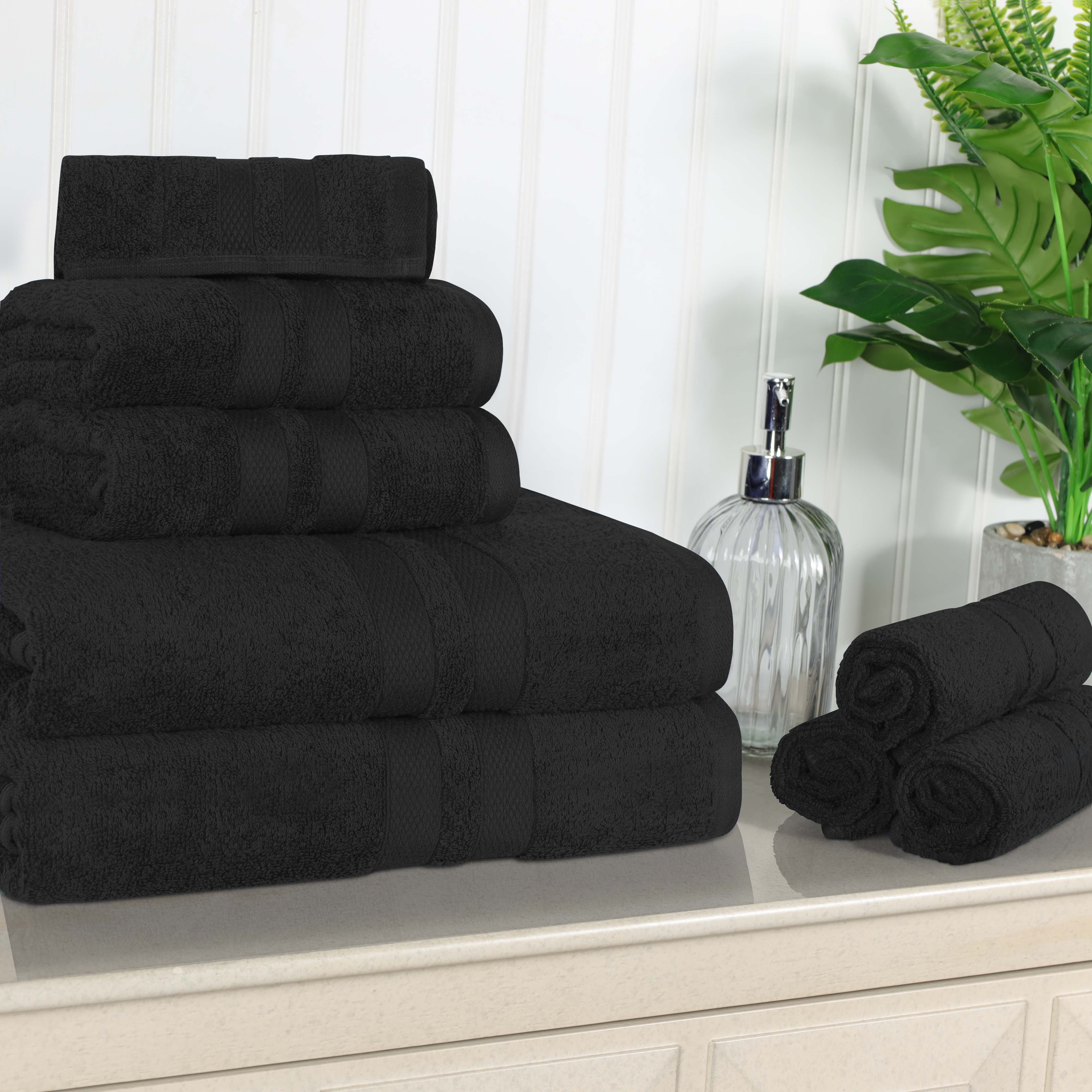 Ultra Soft Cotton Absorbent 8-Piece Towel Set - Premium Bath & Hand Towels for Spa, Gym, and Home Use - Quick Dry & Highly Absorbent