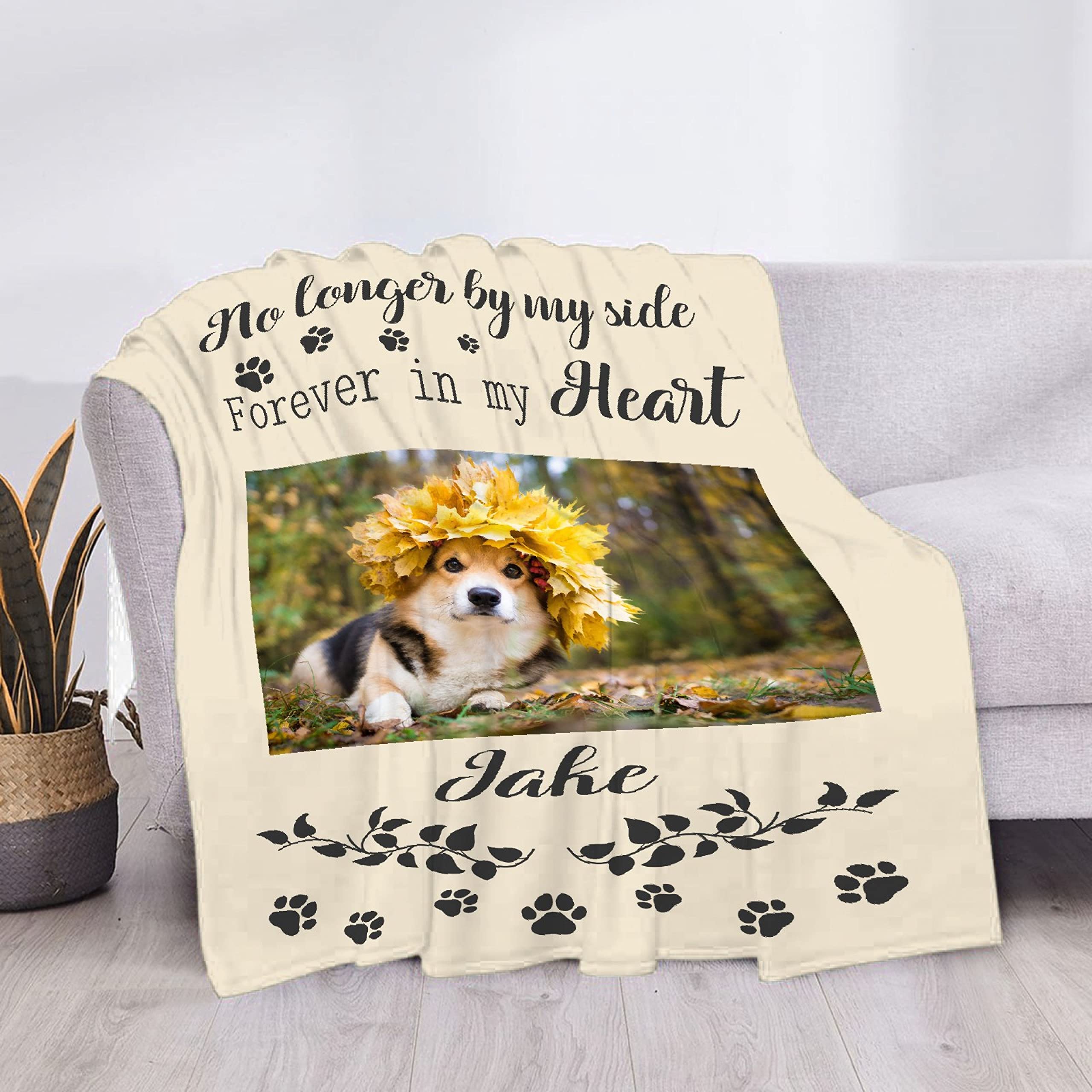 Custom Photo Dog Blanket Personalized with Name - Soft Fleece Pet Blanket for Dogs, Puppies & Dog Lovers - Cozy Throw for Bed, Sofa & Travel - Perfect Gift for Dog Moms & Dads - XS Size