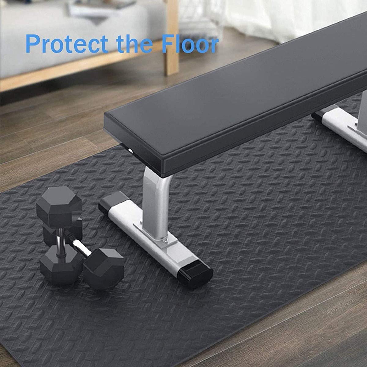 Premium EVA Rubber Exercise Equipment Mat - Large 175x80cm Treadmill Mat, Soundproof & Shock Absorbing Floor Protection for Home Gym, Treadmill, Exercise Bike & Rowing Machine - Perfect for Noise Reduction & Equipment Protection in Home Workouts