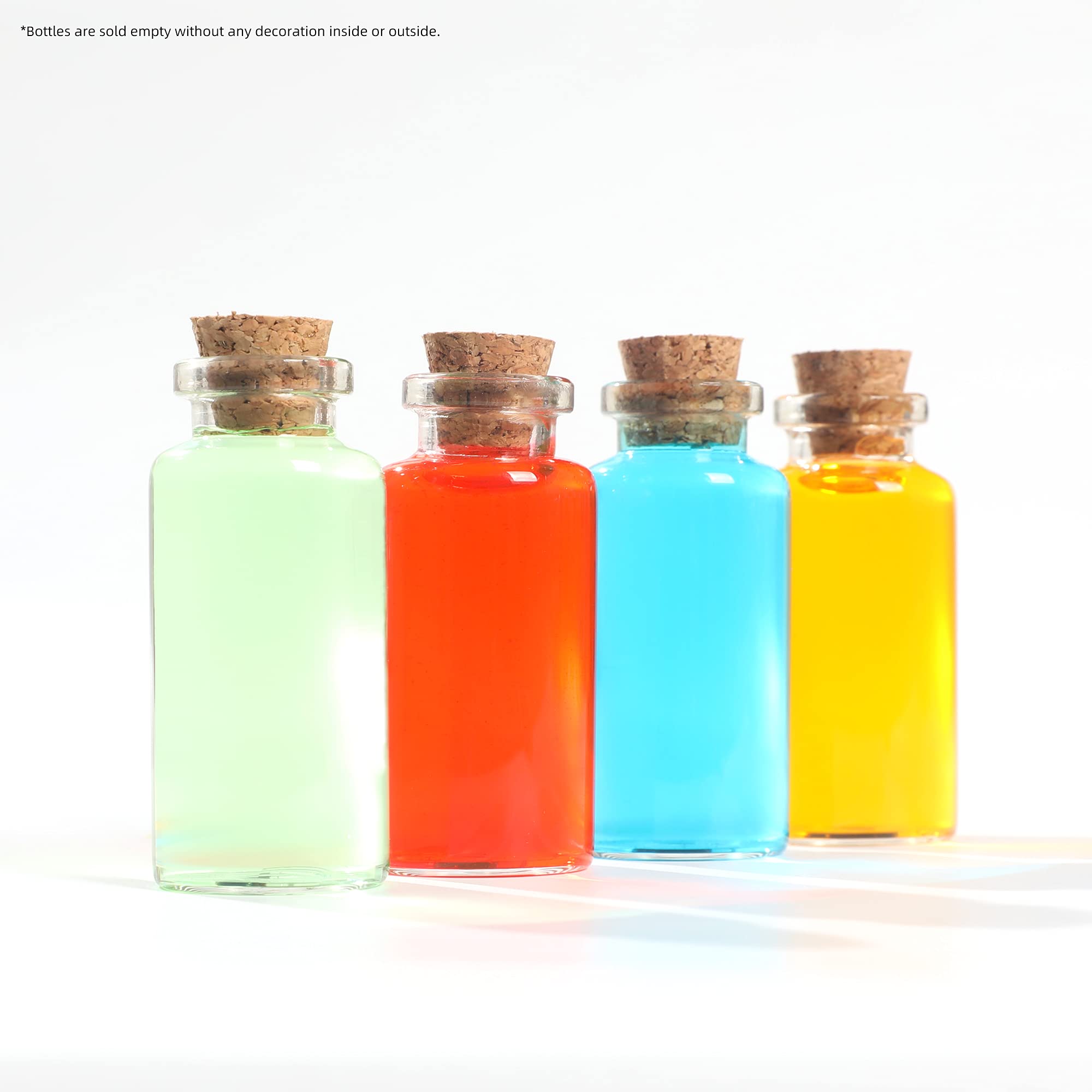 Magic Season Decorative Glass Bottles (15 Pcs) - 0.7 fl oz Mini Glass Jars for DIY Crafts, Wedding Favors, Bath Salts & Essential Oils Storage - Perfect for Home Decor, Party Supplies & Gift Packaging