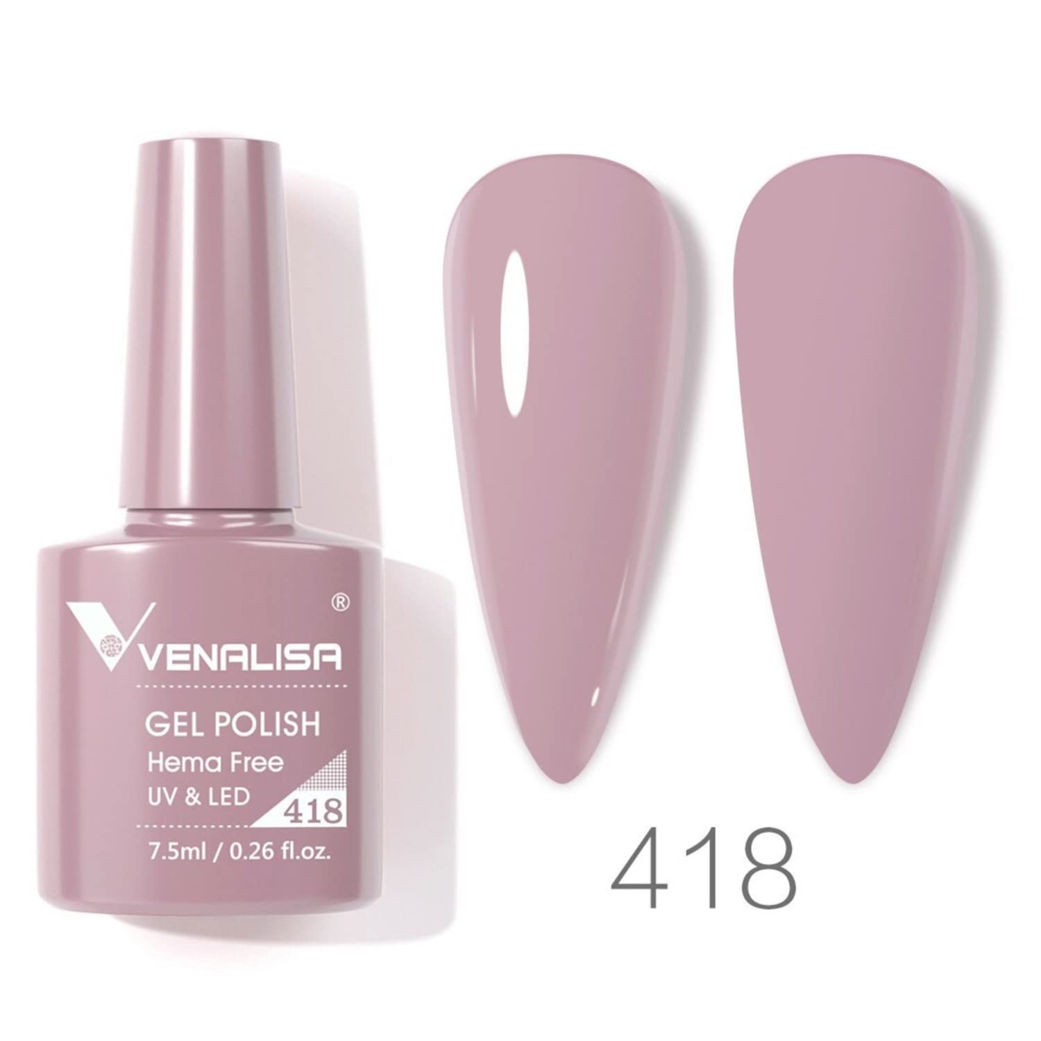 VENALISA 7.5ml #418 Soak Off UV LED Gel Nail Polish - Long Lasting Salon Quality Manicure Gel for Nail Art - Cures with UV/LED Light - Perfect for Home, Salon & DIY Nail Designs