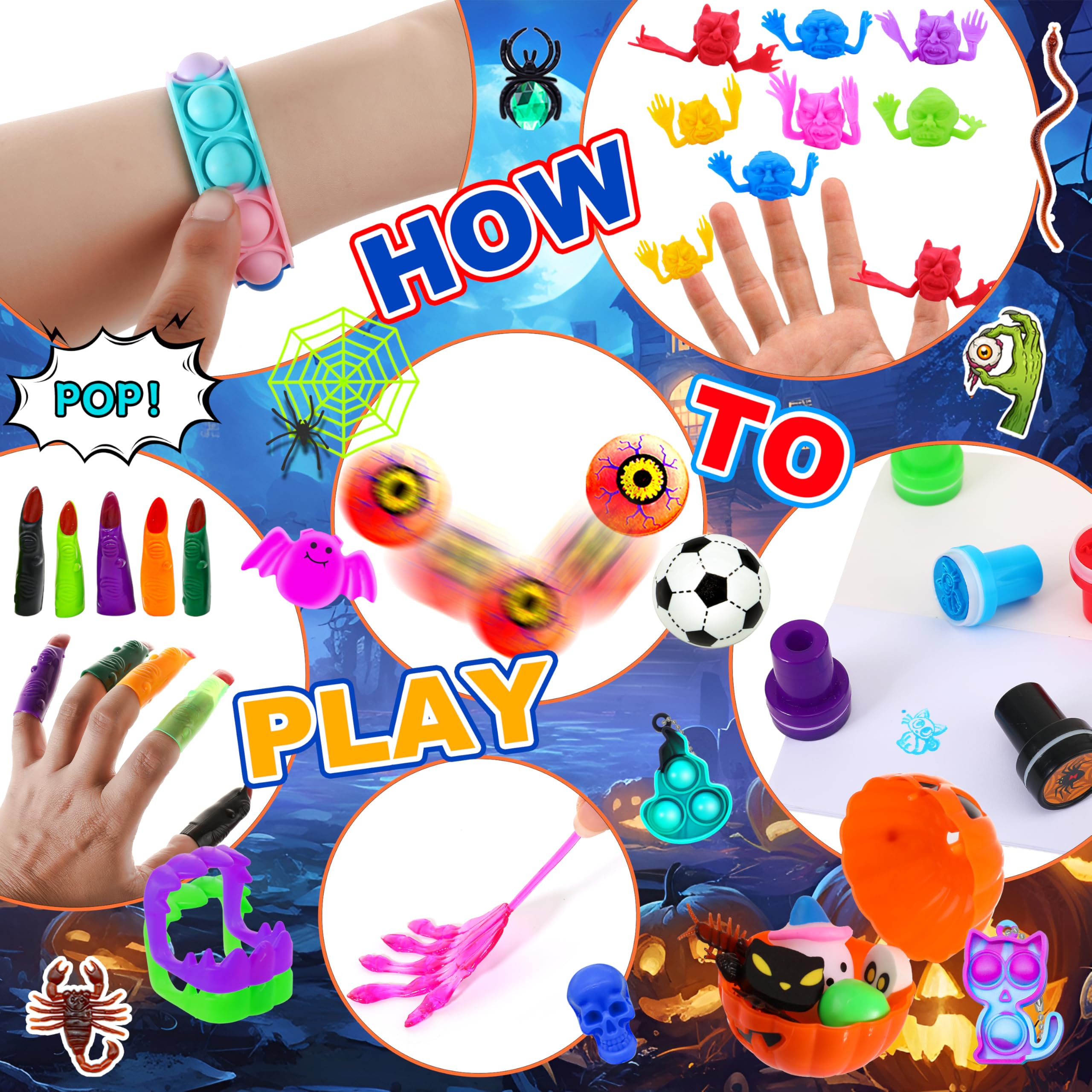 420PCS Halloween Party Favors Bulk Toys - Trick or Treat Bags Fillers, Classroom Prizes, Goodie Bag Stuffers for Kids - Halloween Treasure Box Toys & Party Supplies for Trick-or-Treating, Classroom Rewards & Halloween Gift Exchanges