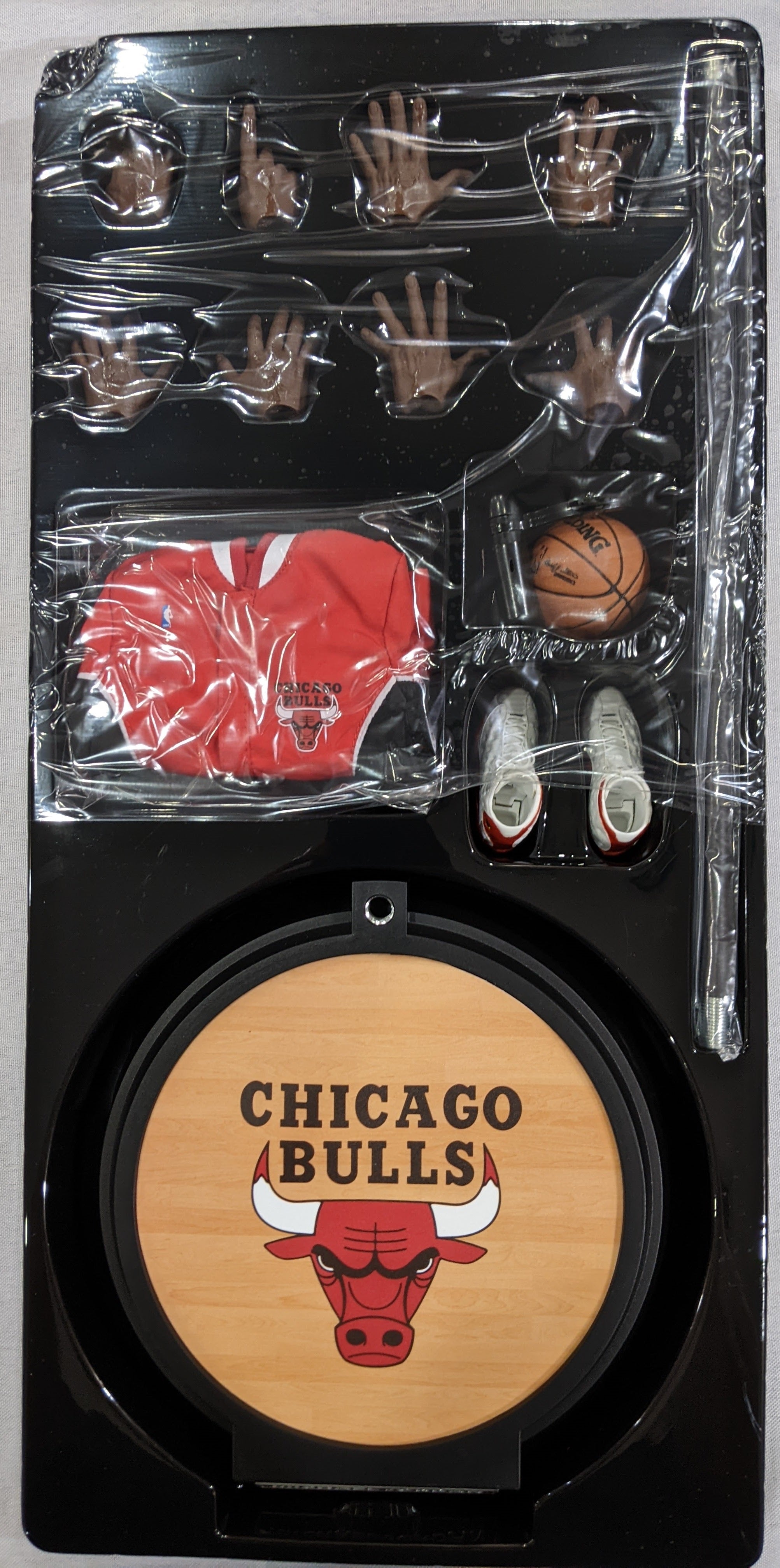Enterbay Real Masterpieces 1/6 Scale NBA Chicago Bulls Michael Jordan Series 2 - The Last Shot Black Jersey Edition Collectible Action Figure (Open Box) - Perfect for Basketball Fans, Sports Memorabilia Collectors, and Home Office Display