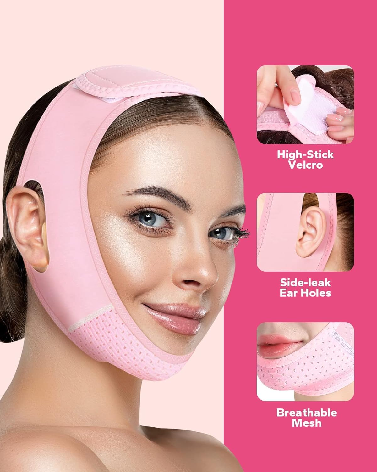 DIVUE Silicone V Face Mask - Face Lift Up Belt for Cheek, Chin & Neck Slimming - Double Chin Reducer for Women & Men - Skin Tightening & Facial Contouring - Perfect for Home Spa, Workout & Daily Skincare Routine
