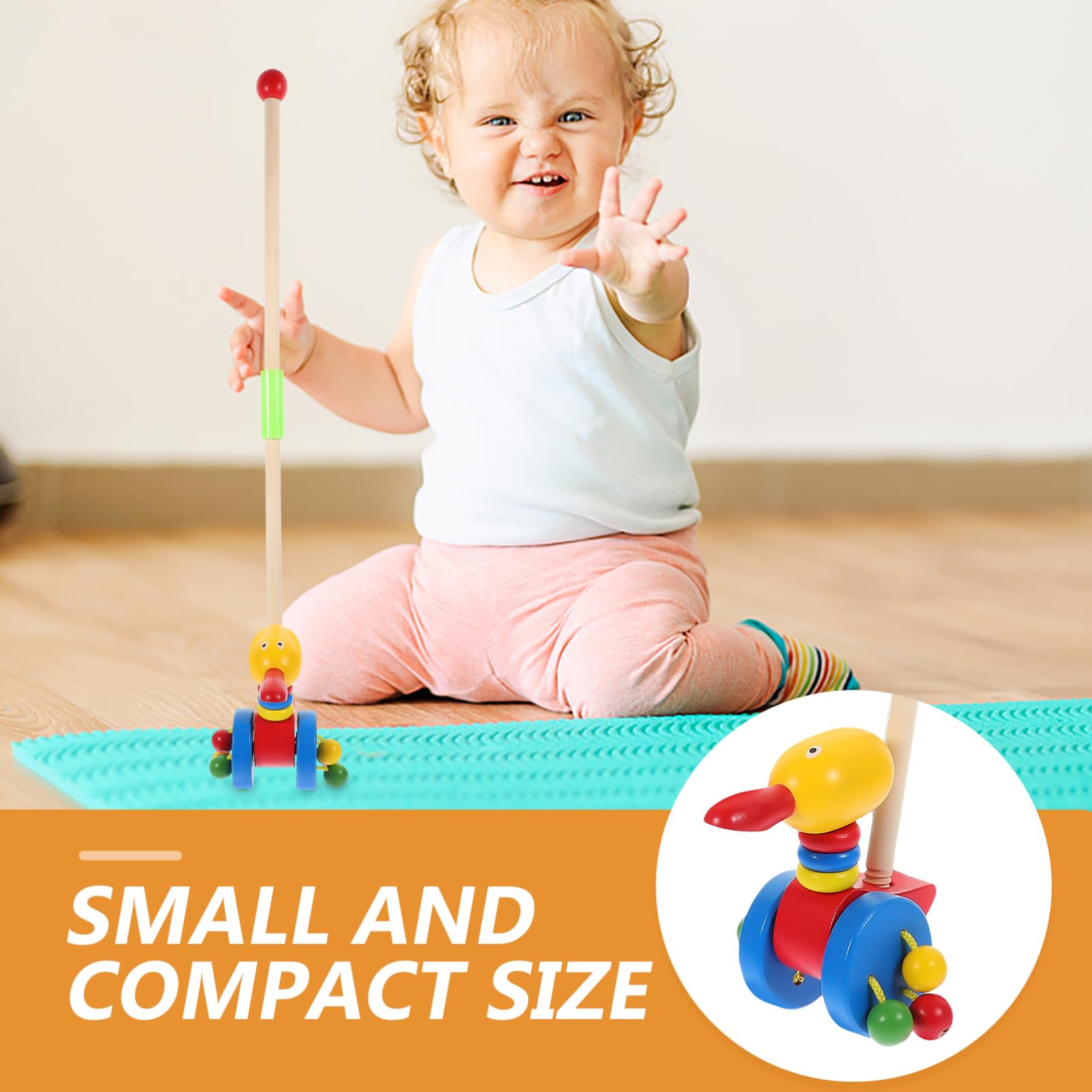 VICASKY Wooden Baby Walker Push Toy - Montessori Learning Stroller Toy for Toddlers 1-3 Years Old - Perfect for Indoor & Outdoor Play, Early Walking Development