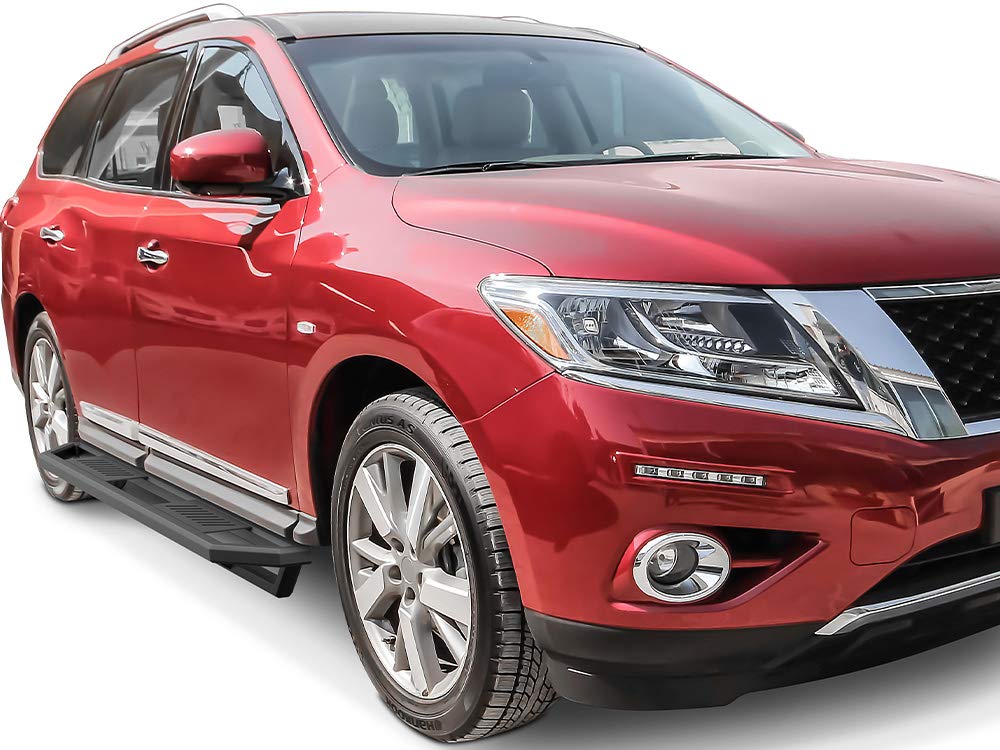 Premium HD Ridez Running Boards for Nissan Pathfinder 2013-2021 (Excluding Platinum) & Infiniti QX60 2013-2016 - Durable Aluminum Armor Nerf Bars with Anti-Slip Surface | Perfect for Off-Road Adventures, Family Trips & Enhanced Vehicle Style