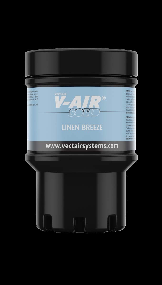 V-Solid Linen V-Air Multi-Phasing Air Freshener - Linen Breeze Scent (6-Pack) | Long-Lasting Car & Home Odor Eliminator | Office, Bathroom & Closet Freshener