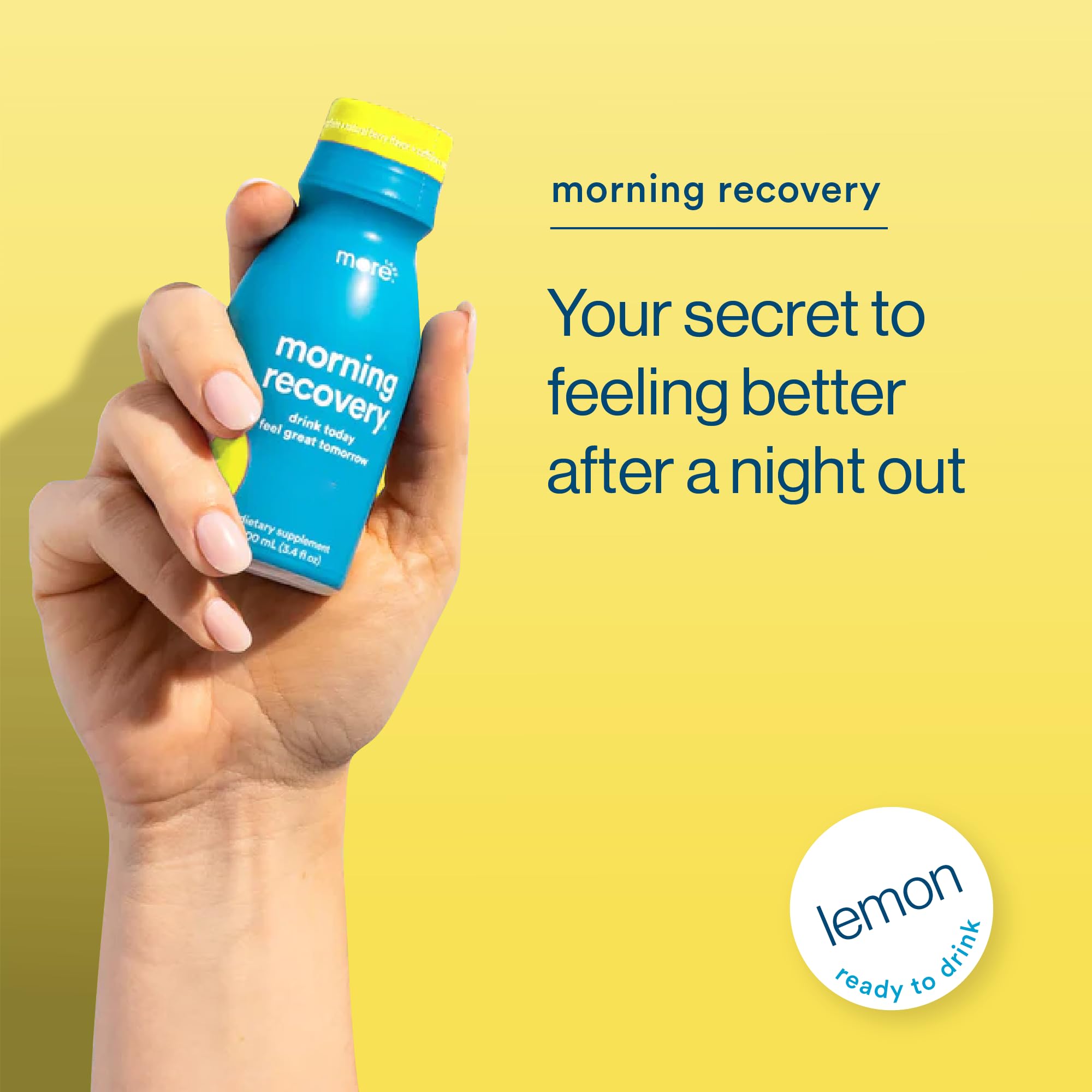 Morning Recovery Electrolyte Drink with Milk Thistle & DHM - Fast Hydration for Hangover Relief, Highly Soluble Liquid Formula, Original Lemon Flavor (24 Pack) - Perfect for Post-Party Recovery & Next-Day Wellness