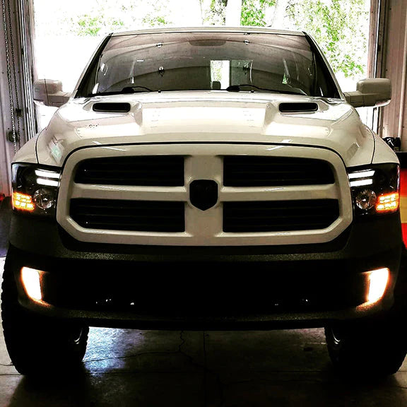 Dodge RAM 2500/3500 (2015-2018) Projector Headlights with OLED DRL & LED Turn Signals - Smoked/Black Housing - Upgrade for Night Driving & Off-Road Adventures