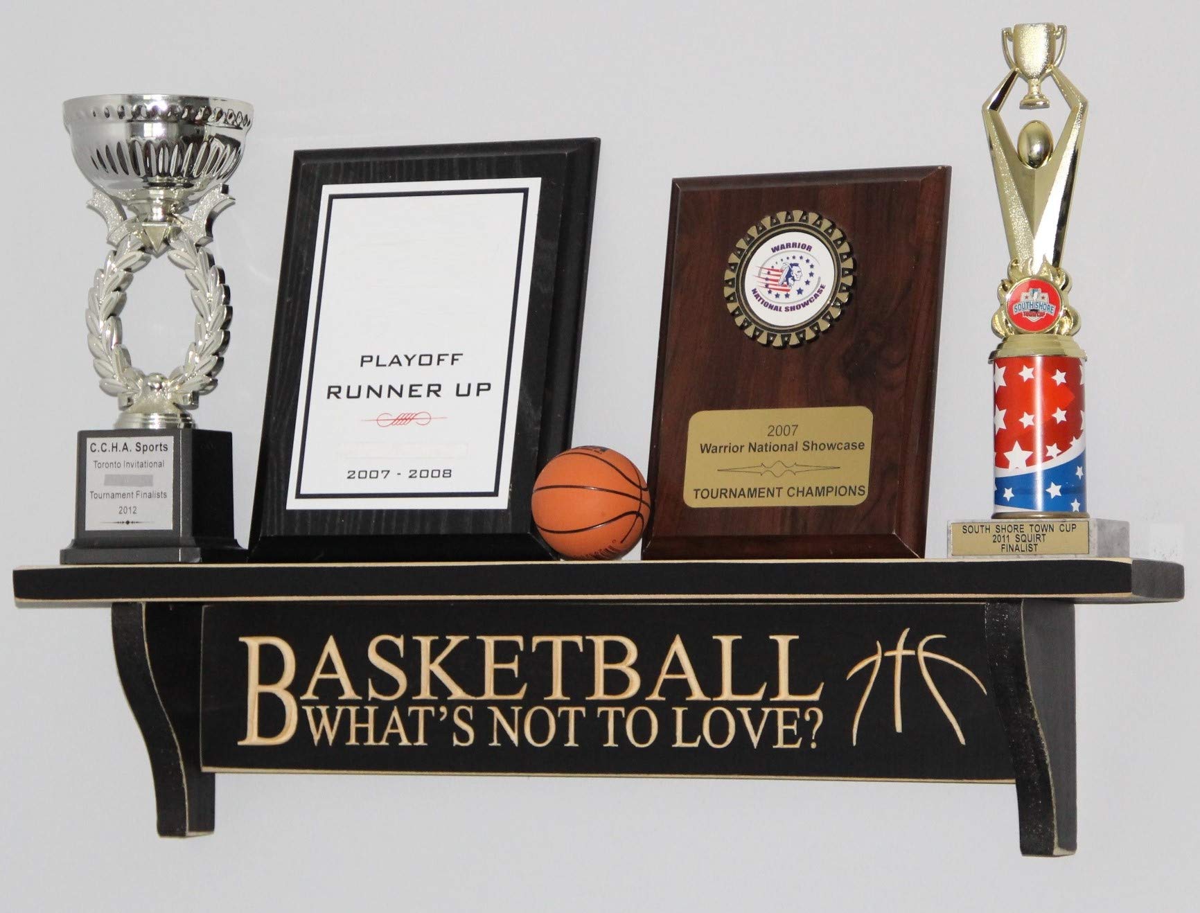 Premium Basketball Trophy Display Shelf - Wall Mounted Awards Showcase for Sports Medals & Trophies - Perfect for Home, Office, or Gym Decoration