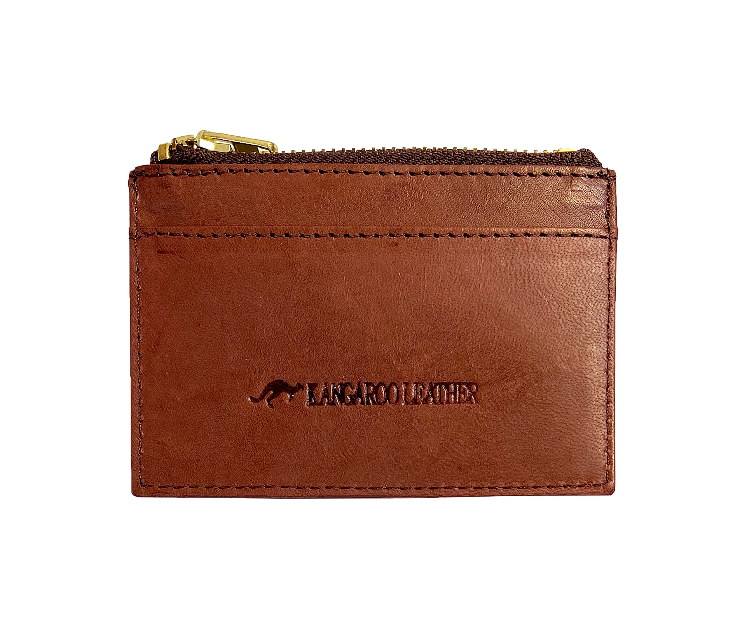 Slim RFID Blocking Leather Wallet for Men - Premium Kangaroo Leather Card Holder (Tan) - Perfect for Travel, Business & Everyday Use
