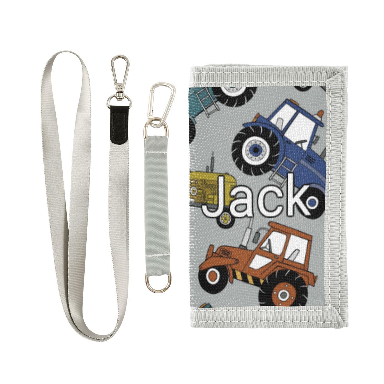 Personalized Kids Wallets for Boys & Girls - Custom Tractor Pattern Trifold Wallet for Toddlers & Teens - Unique Children's Purse for School, Travel & Everyday Use