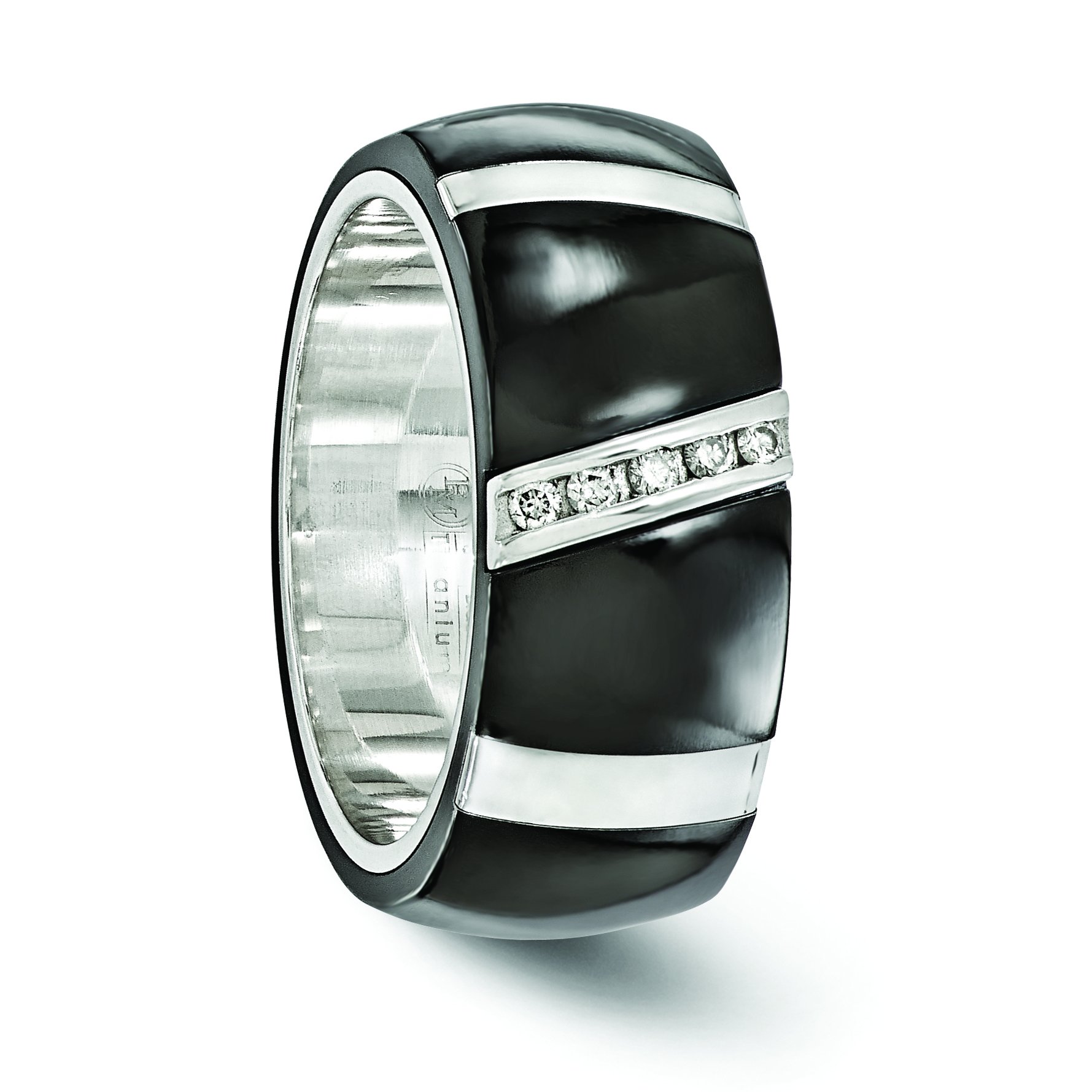 925 Sterling Silver & Black Titanium Diamond Engagement Ring for Women - 0.1 ct Round Cut Solitaire Promise Ring - Perfect for Proposals, Anniversaries & Valentine's Day Gifts