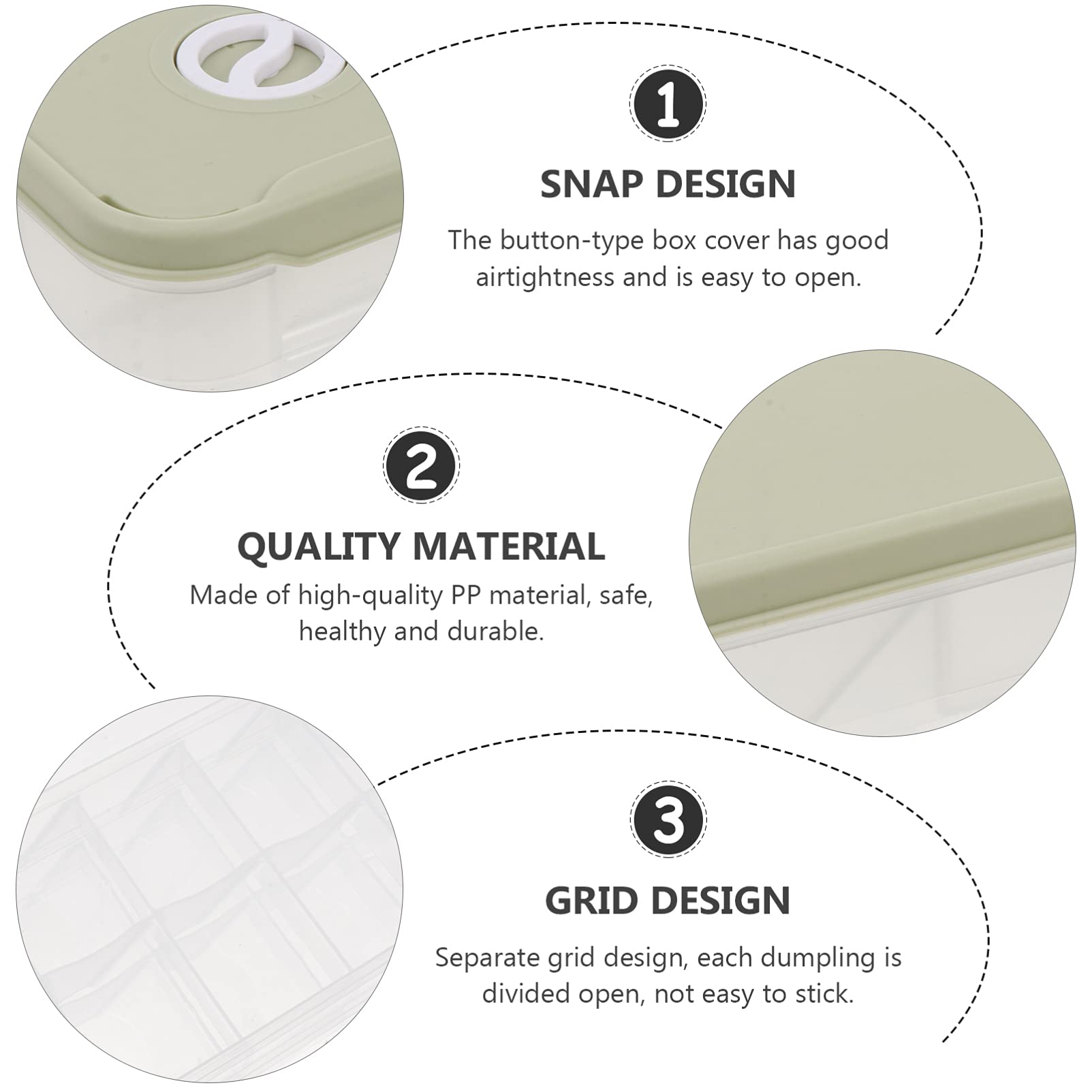 Hemoton 1-Piece Plastic Dumpling Storage Box - Vegetable Organizer, Food Storage Container for Fridge, Freezer & Travel - PP Material, Egg Keeper & Ravioli Tray for Fresh Food Preservation (Perfect for Meal Prep, Leftovers & Refrigerator Organization)