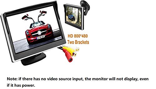 5 Inch Digital Color TFT-LCD Car Monitor with HD 800x480 Resolution - Dual Video Input & Brackets for Rearview Backup Cameras, Car DVD, GPS - Perfect for Parking Assistance & Vehicle Entertainment Systems
