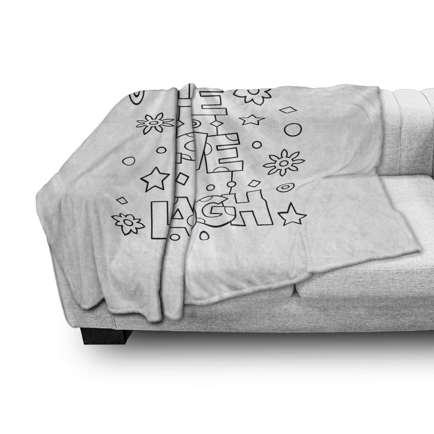 Ambesonne Live Laugh Love Flannel Fleece Throw Blanket - 50