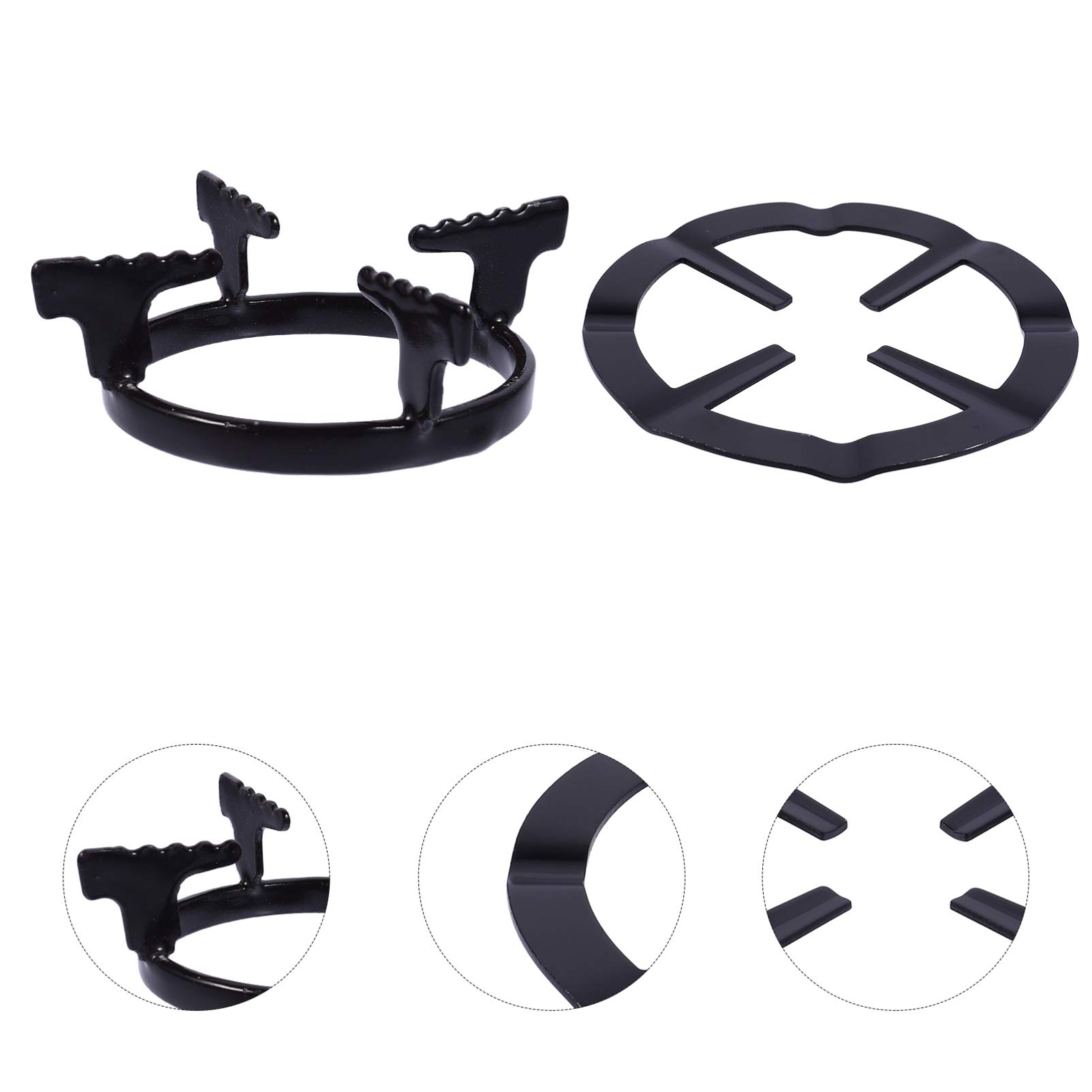 2-Pack Hemoton Non-Slip Cast Iron Wok Support Rings - Sturdy Gas Stove Rack & Cooktop Trivet for Woks & Pans - Perfect for Home Kitchen & Restaurant Use (Ideal for Stir-Frying, Deep Frying & Asian Cooking)