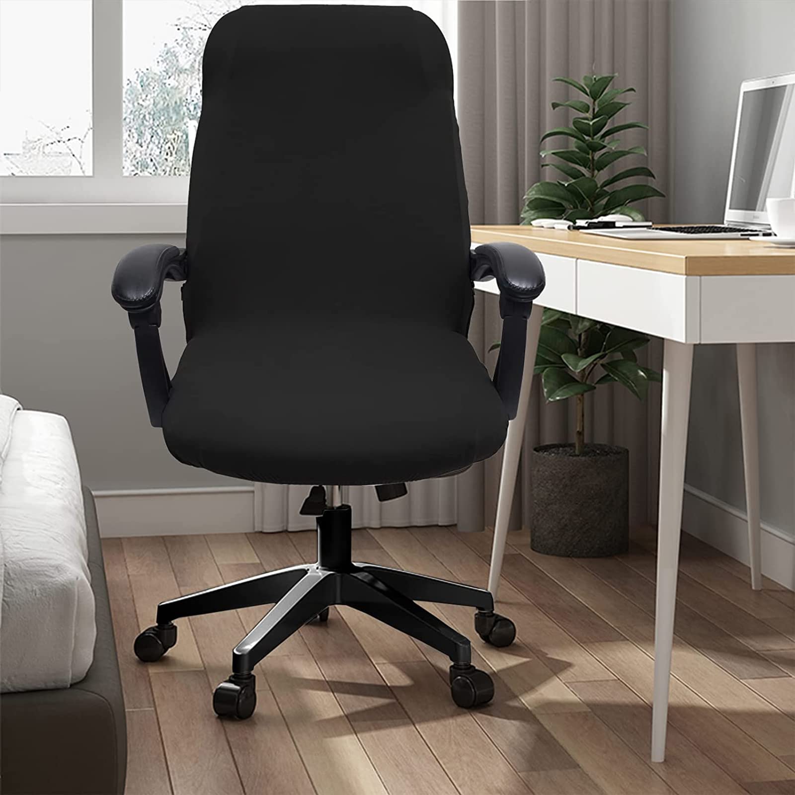 Universal Stretch Office Chair Cover - Washable, Removable & Nonslip High Back Desk Chair Slipcover - Rose Red (Large Size) | Perfect for Home Office, Conference Rooms & Workspaces