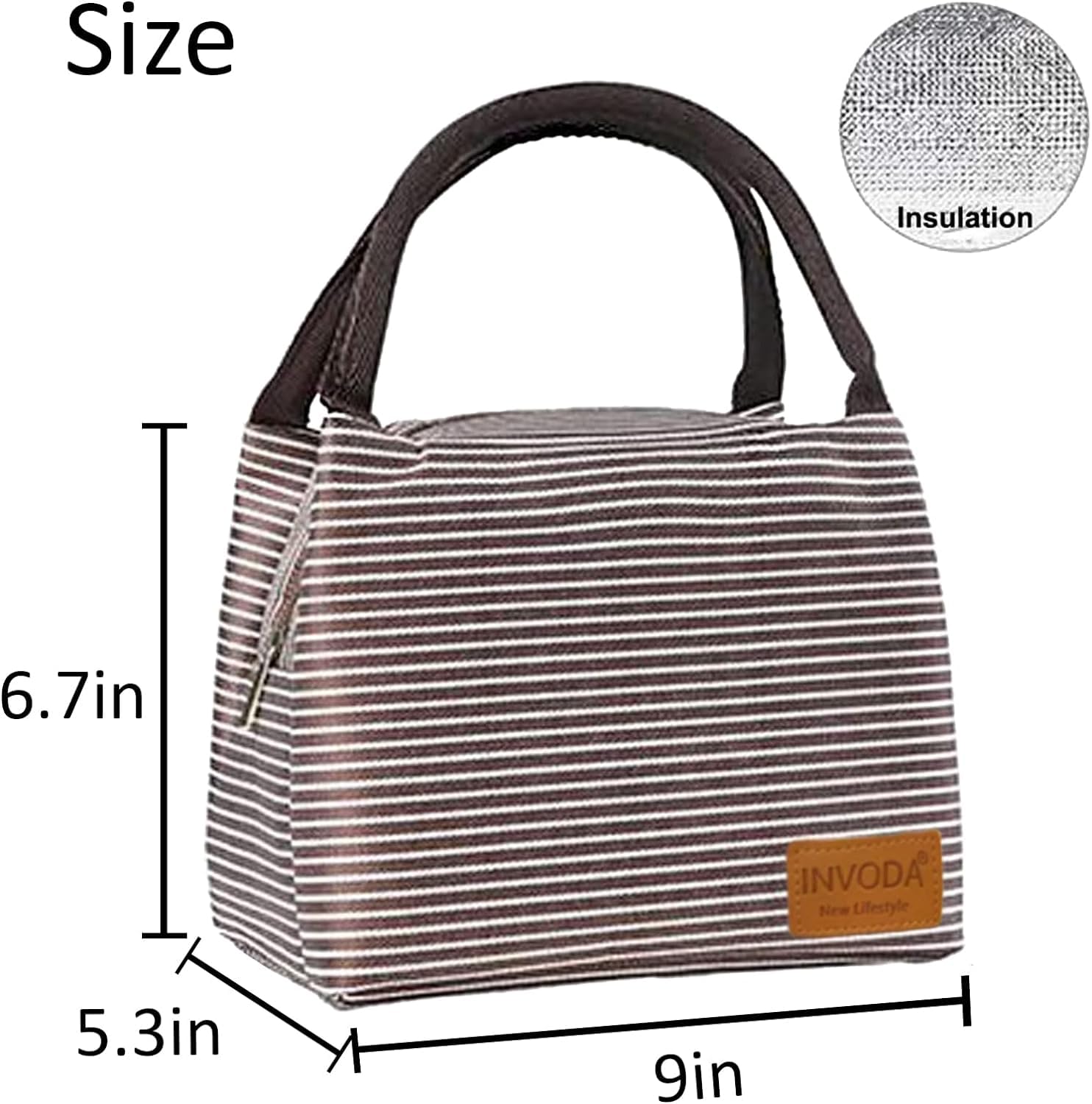 4-Pack Insulated Lunch Bags with Zip Closure - Reusable Foldable Cooler Tote for Office, Picnic & Travel - Thermal Food Container for Men & Women (Perfect for Meal Prep, School Lunch & Outdoor Activities)