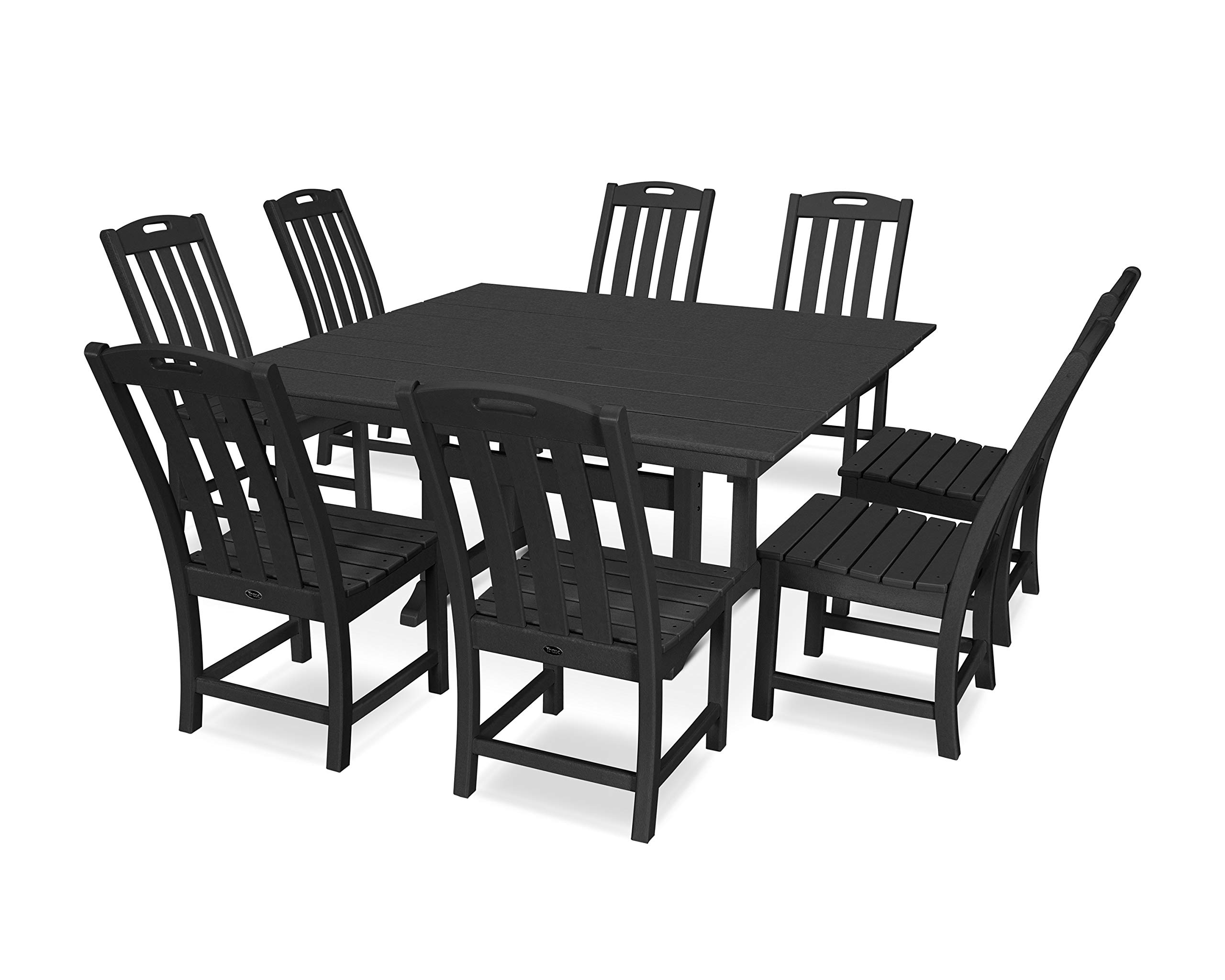 Trex Outdoor Furniture™ Yacht Club 7-Piece Dining Set - Weather-Resistant Wicker & Aluminum Frame - Charcoal Black - Perfect for Patio, Deck, Poolside & Backyard Entertaining