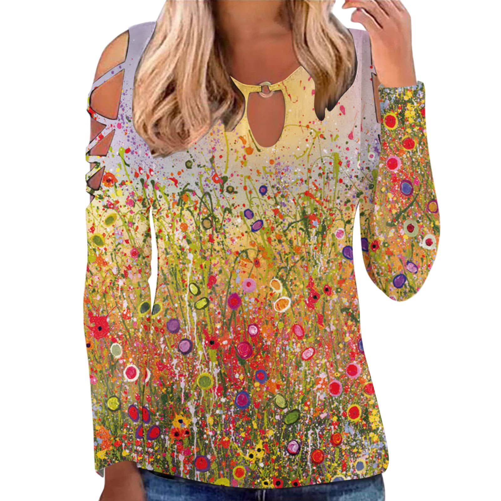 Plus Size Cold Shoulder Tops for Women - Off Shoulder Hollow Out Blouse Tee | Perfect for Summer Outfits, Beach Vacations & Date Nights