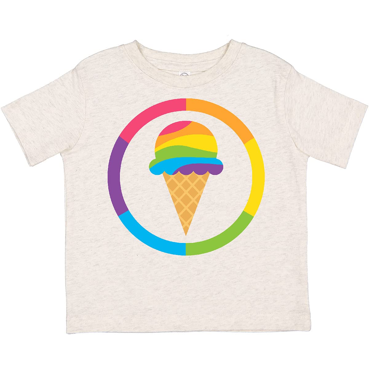 Inktastic Rainbow Ice Cream Toddler T-Shirt - Soft Cotton Kids Tee for Boys & Girls - Fun Summer Outfit for Playdates & Birthday Parties
