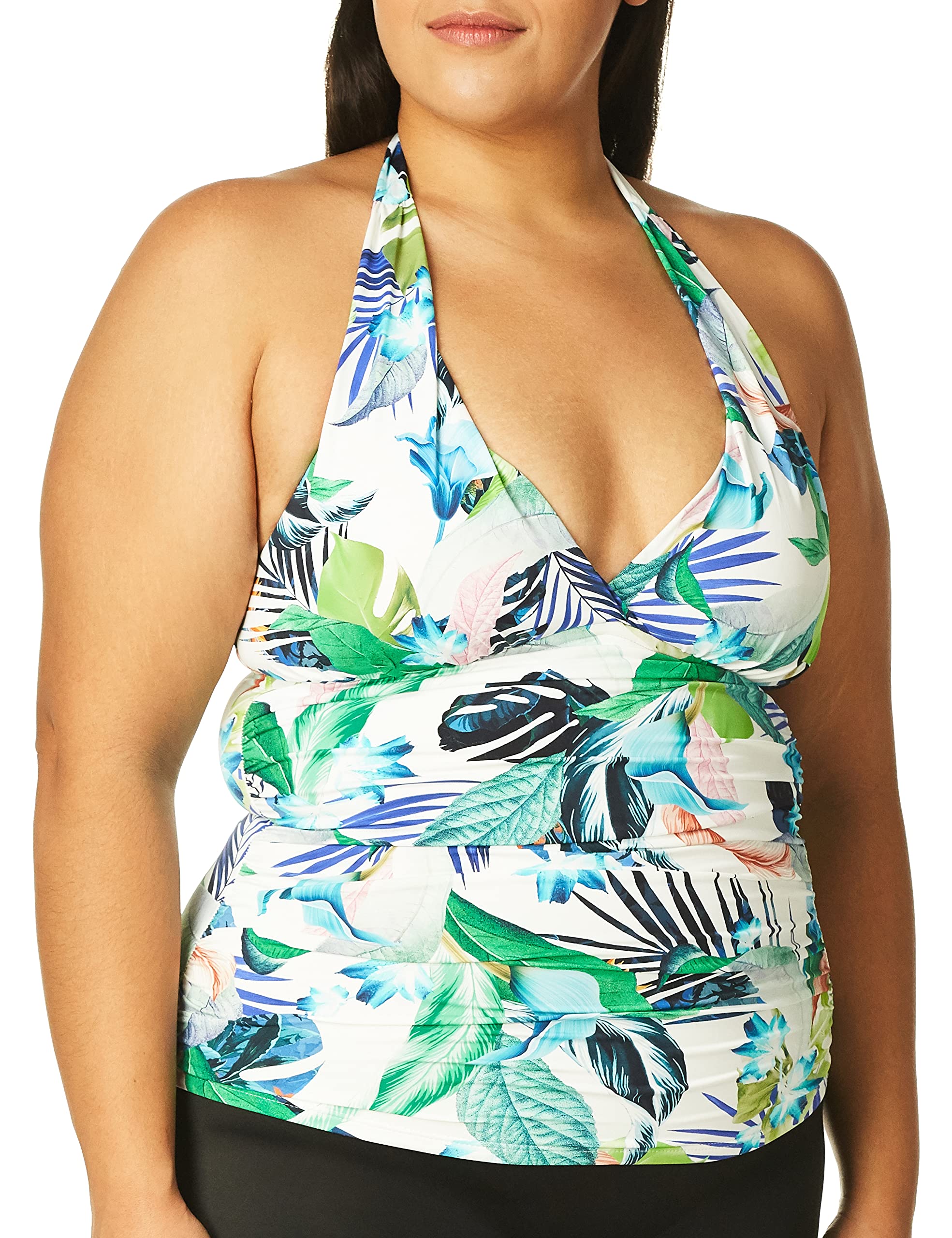 Women's V-Neck Halter Tankini Swimsuit Top - Sexy Swimwear for Beach & Pool - Perfect for Summer Vacation, Water Sports & Sunbathing
