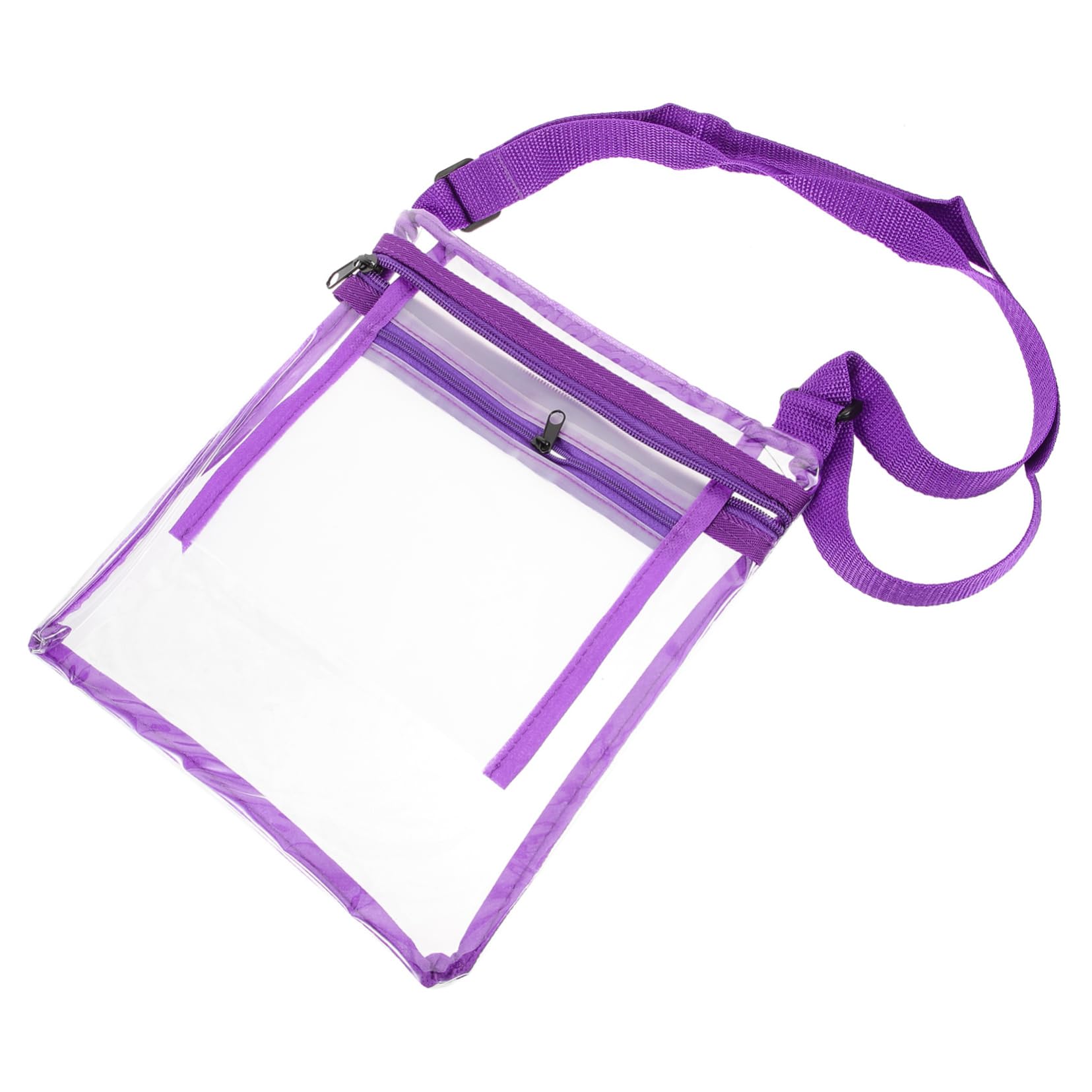 BESPORTBLE 5-Pack Clear Stadium Bags - Transparent Wallet & Purse for Women, PU Leather (Purple) - Perfect for Concerts, Sports Events & Airport Security