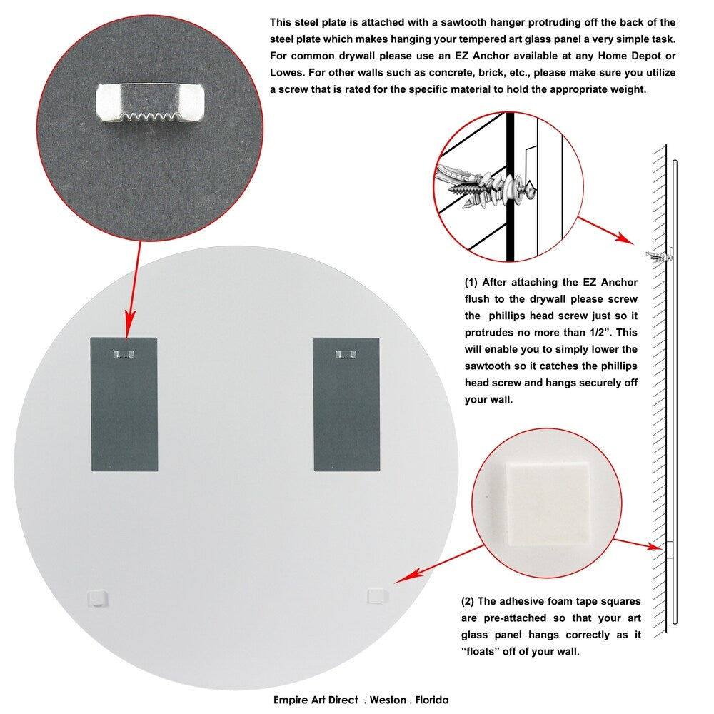 Best Friends 1 - Unframed Floating Tempered Glass Round Wall Decor - Perfect for Living Room, Bedroom & Office Decor