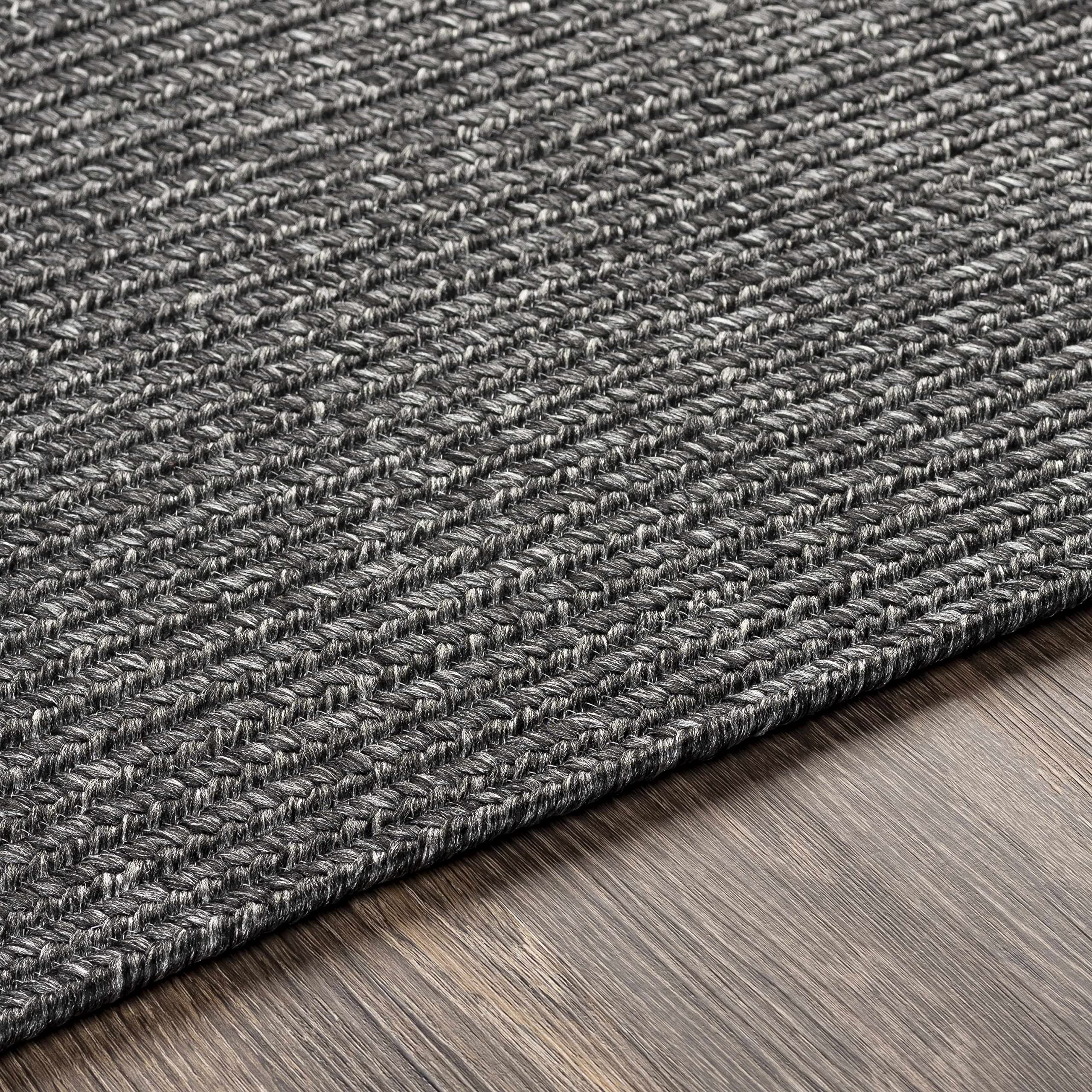Hauteloom Moxley Soft Indoor Outdoor Area Rug - Black - 3' x 5' - Perfect for Living Room, Bedroom, Patio & Deck Decor