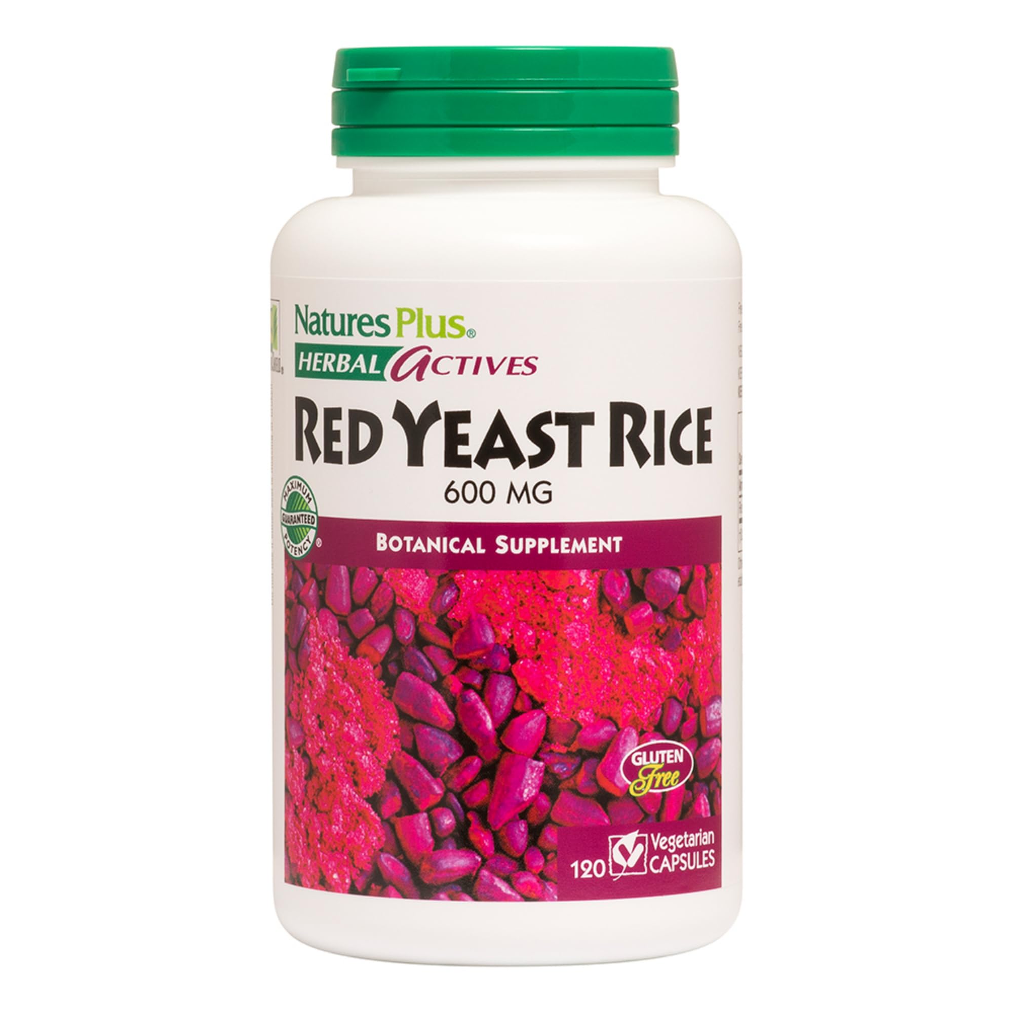 Natures Plus Herbal Actives Red Yeast Rice Supplement - 120 Vegetarian Capsules (Pack of 2) | 240 Total Servings | Maximum Potency, Gluten Free | Supports Heart Health & Cholesterol Management | Perfect for Daily Wellness Routine