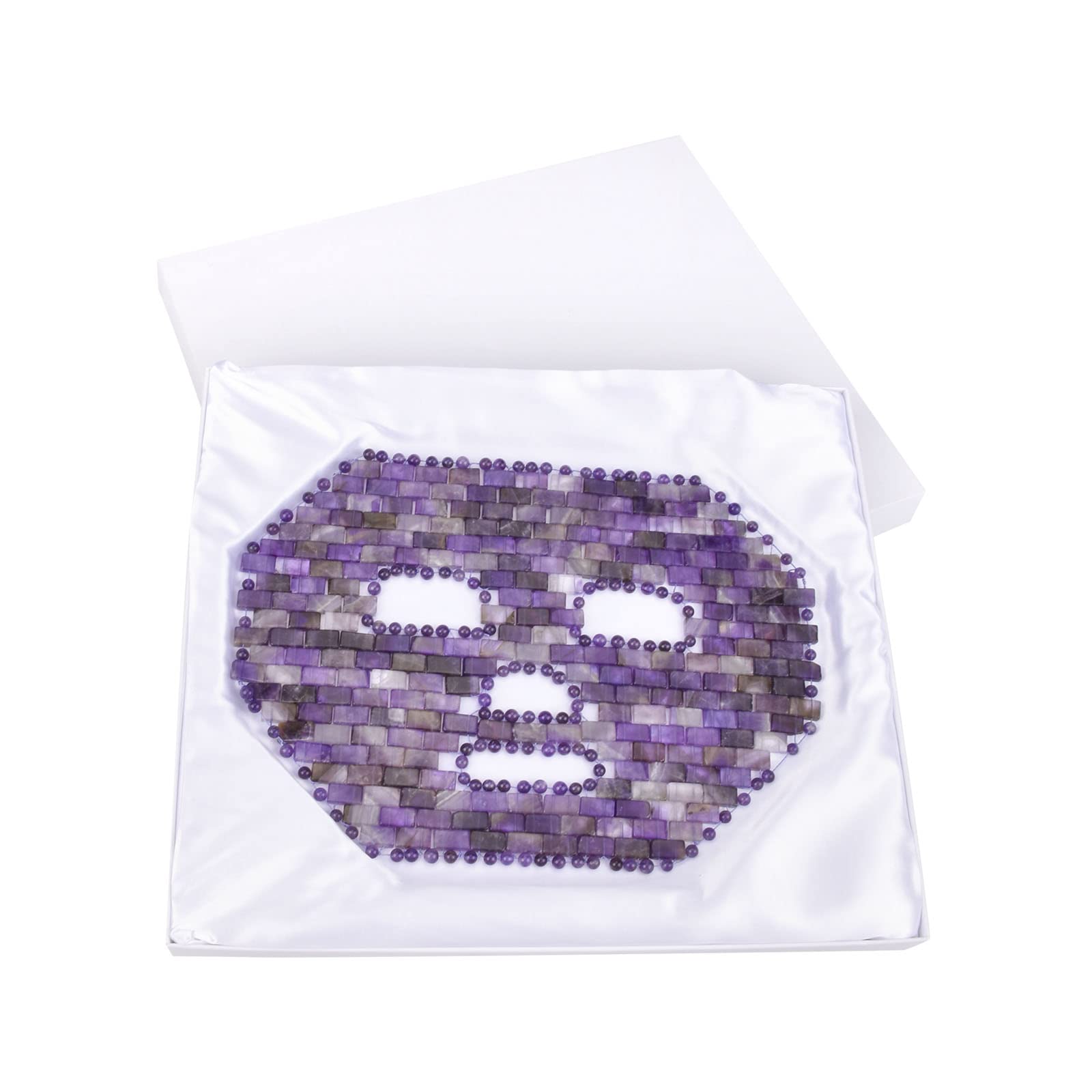 Ideayard 100% Natural Jade Facial Sleep Mask - Reduce Puffiness & Relieve Eye Fatigue - Cooling Jade Therapy for Dark Circles & Stress Relief (Purple) | Perfect for Nighttime Skincare & Morning Refreshment