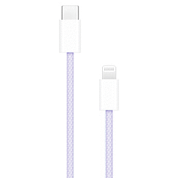 Apple USB-C to Lightning Cable 1M (3.3ft) Fast Charging Cord - MFi Certified for iPhone 14/13/12/11/X/8, iPad - Durable Purple Braided Cable for Home, Office & Travel Charging