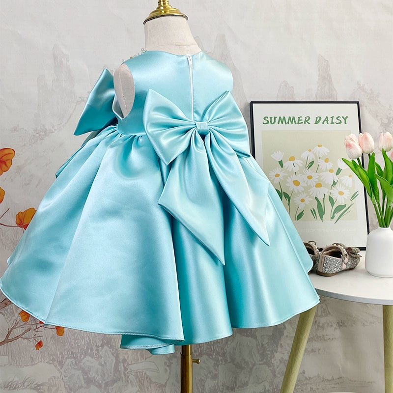 Adorable Baby Girl New Year Bow Dress - Toddler Pageant Birthday Princess Gown for Special Occasions | Perfect for Holidays, Photoshoots & Celebrations