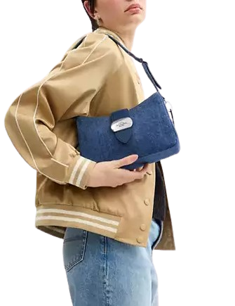 Coach Eliza Denim Shoulder Bag for Women - Stylish Crossbody Purse for Everyday Use, Work & Travel