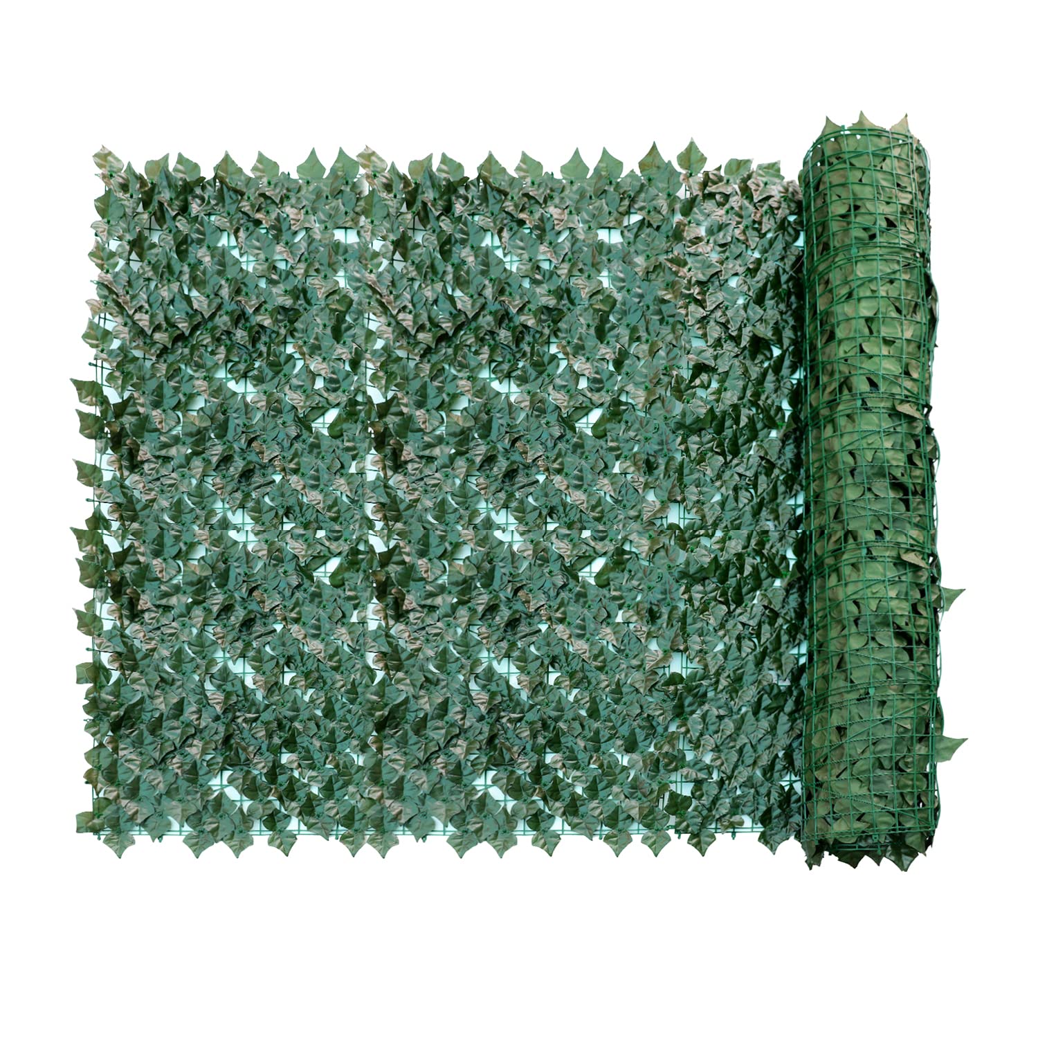 6'x14' Artificial Ivy Leaf Fence Screen - Dark Green Faux Vine Hedge Panel for Outdoor Privacy - Garden Backyard Decor, Patio Cover, Poolside Shade & Balcony Screening
