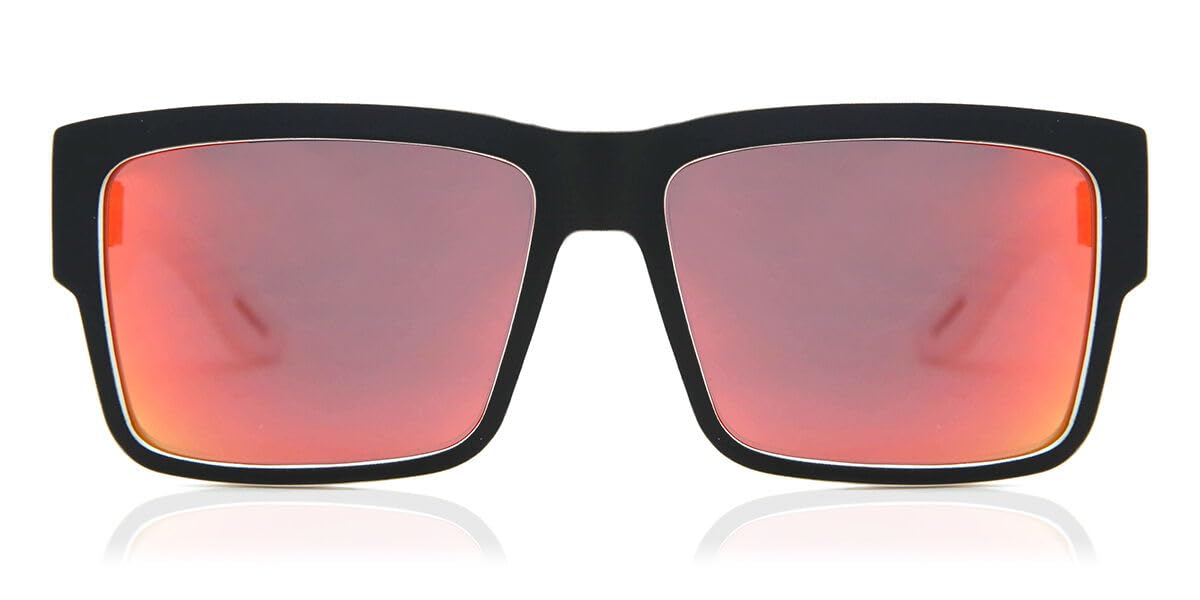 SPY Cyrus Whitewall Sunglasses - Happy Gray Green Frame with Red Spectra Mirror Lens for Cycling, Running & Outdoor Sports