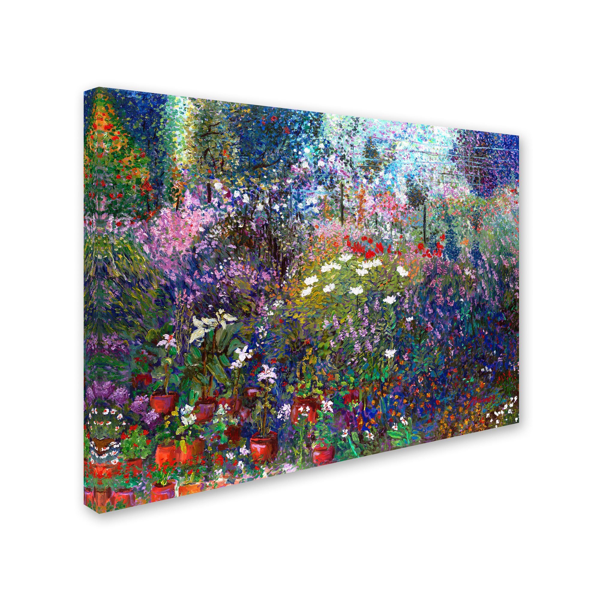 Trademark Fine Art Garden in Maui II Canvas Wall Art Print by Manor Shadian - 35x47 Inches - Tropical Hawaiian Landscape Painting for Living Room, Bedroom & Office Decor