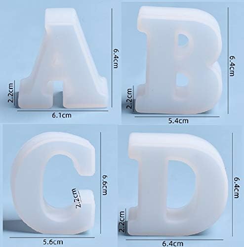 2.5 Inch 26-Piece Silicone Resin Mold Set - A to Z Capital Letter Alphabet Molds for DIY Resin Casting, Jewelry Making & Home Decor Crafts - Perfect for Keychains, Charms & Personalized Gifts