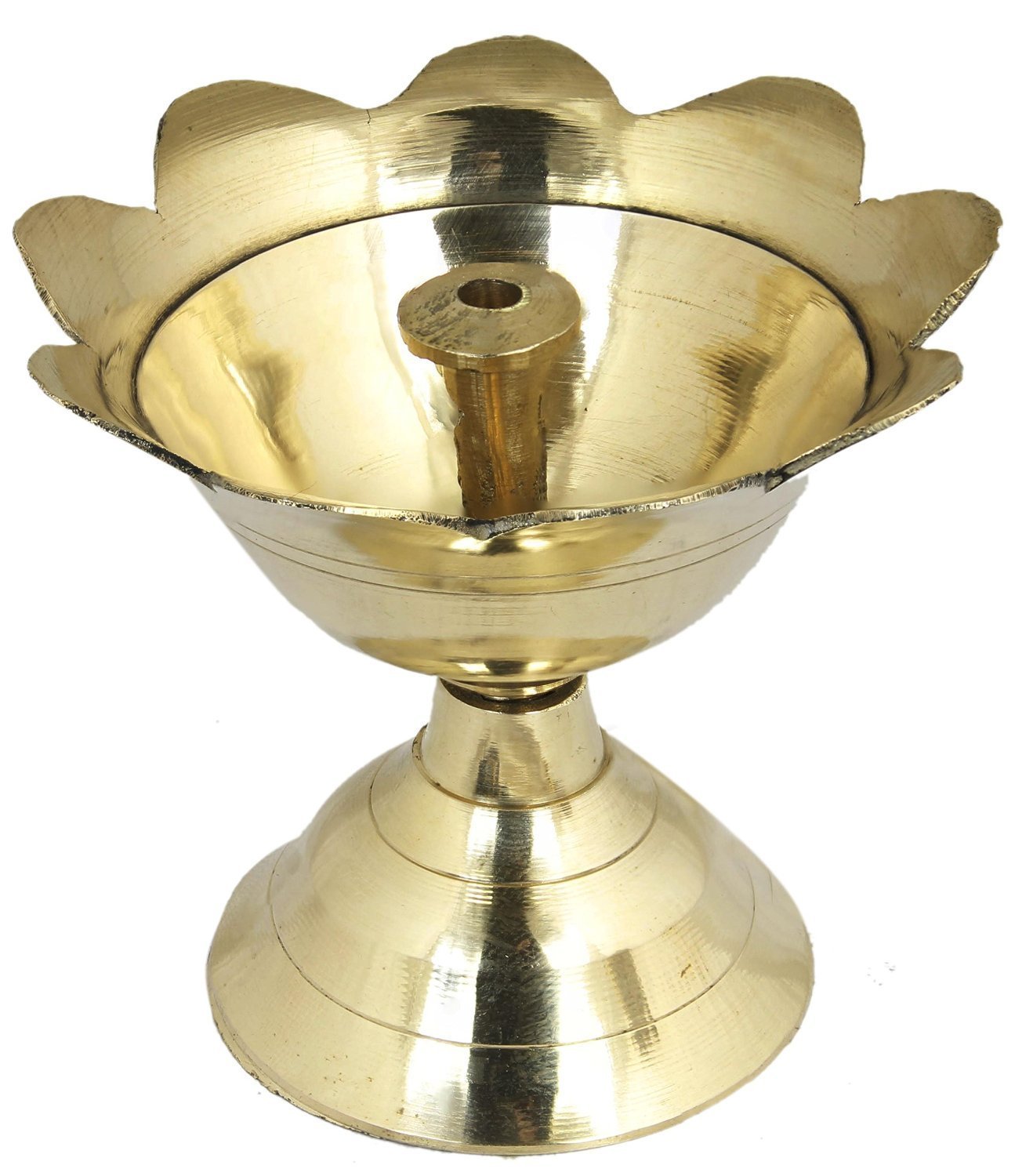 Handmade Diya Puja Lamp - Traditional Indian Brass Oil Lamp for Hindu Prayer, Festivals & Home Decor | Perfect for Diwali, Pooja & Spiritual Ceremonies